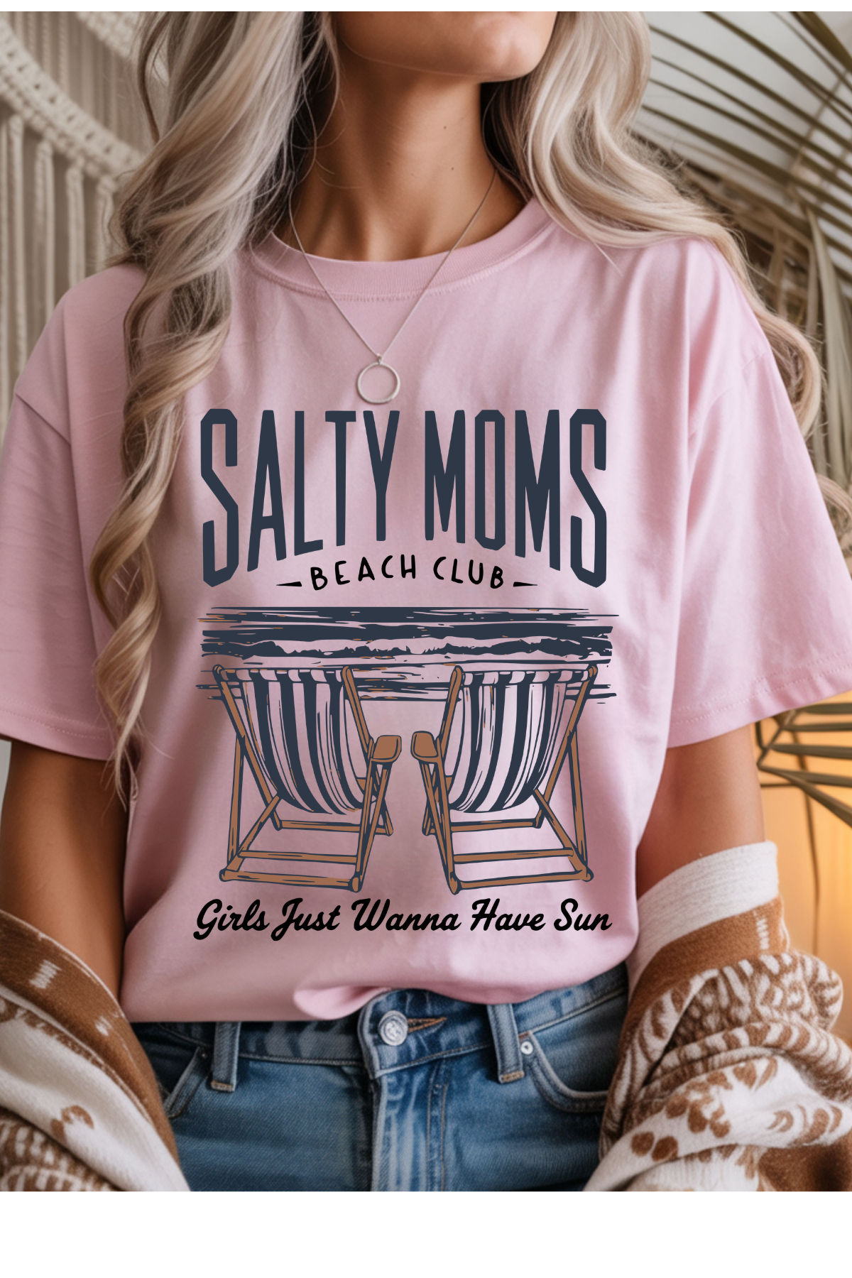 Wholesale Royal Queen - Salty Moms #10 - Light Pink Gildan Tee