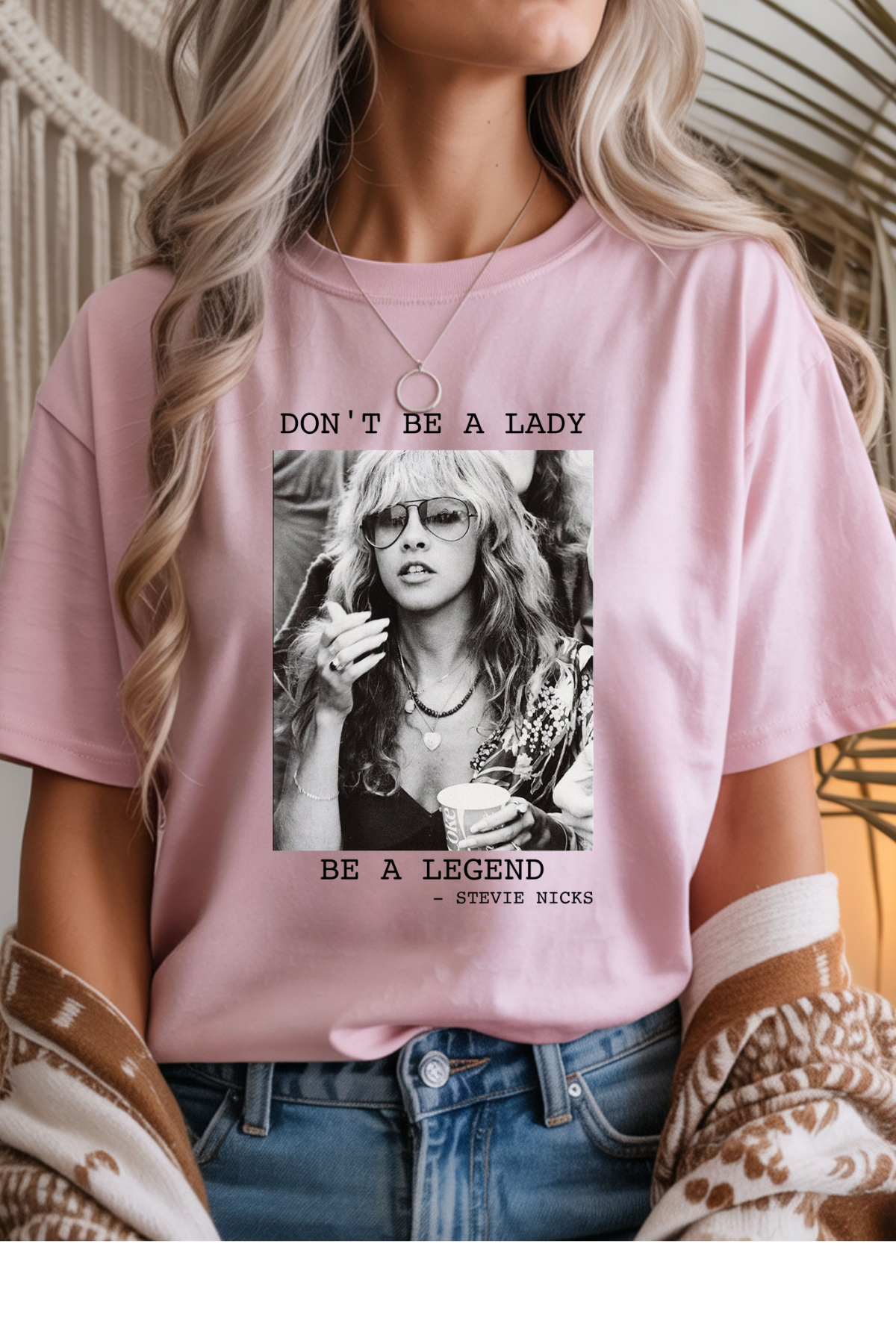 Wholesale Xmas #1 Red - Stevie Nicks #7 - Light Pink Gildan Tee