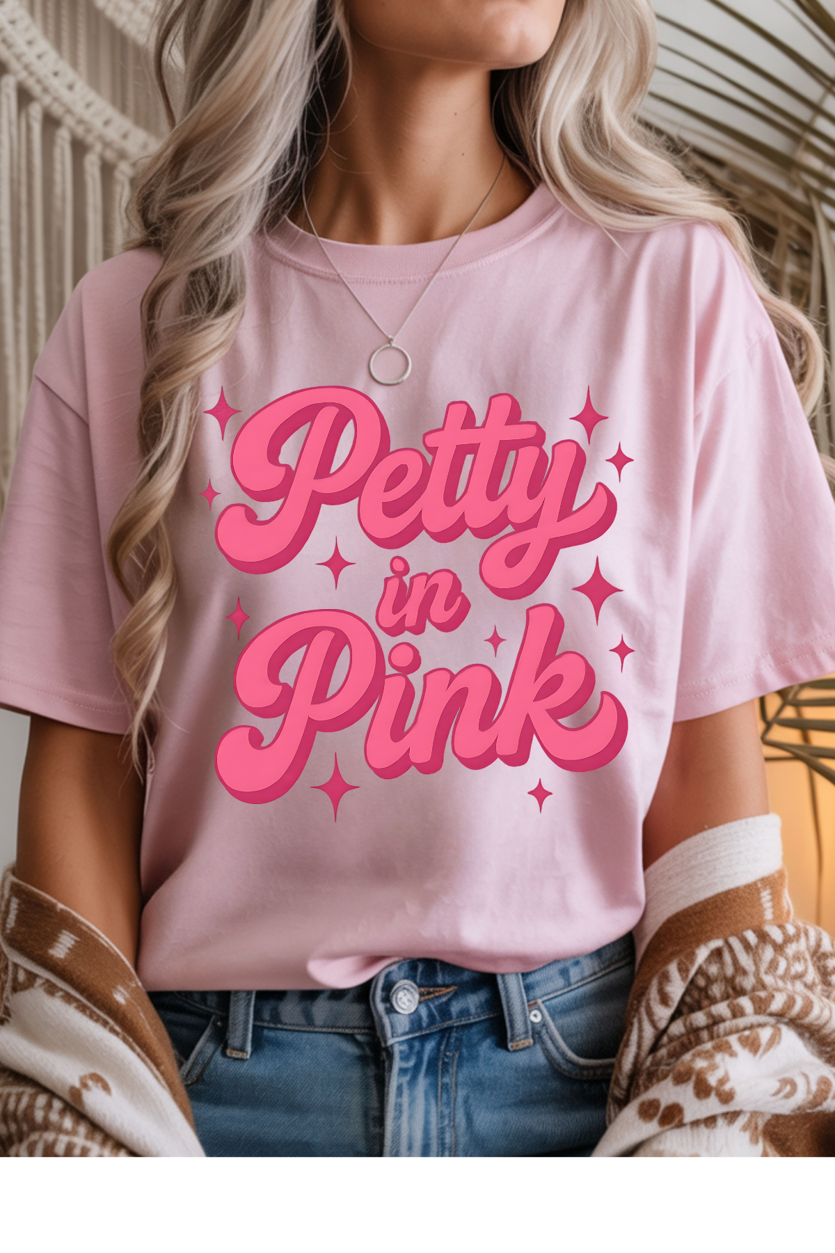 Wholesale Black & Teal - Petty in Pink #3 - Light Pink Gildan Tee