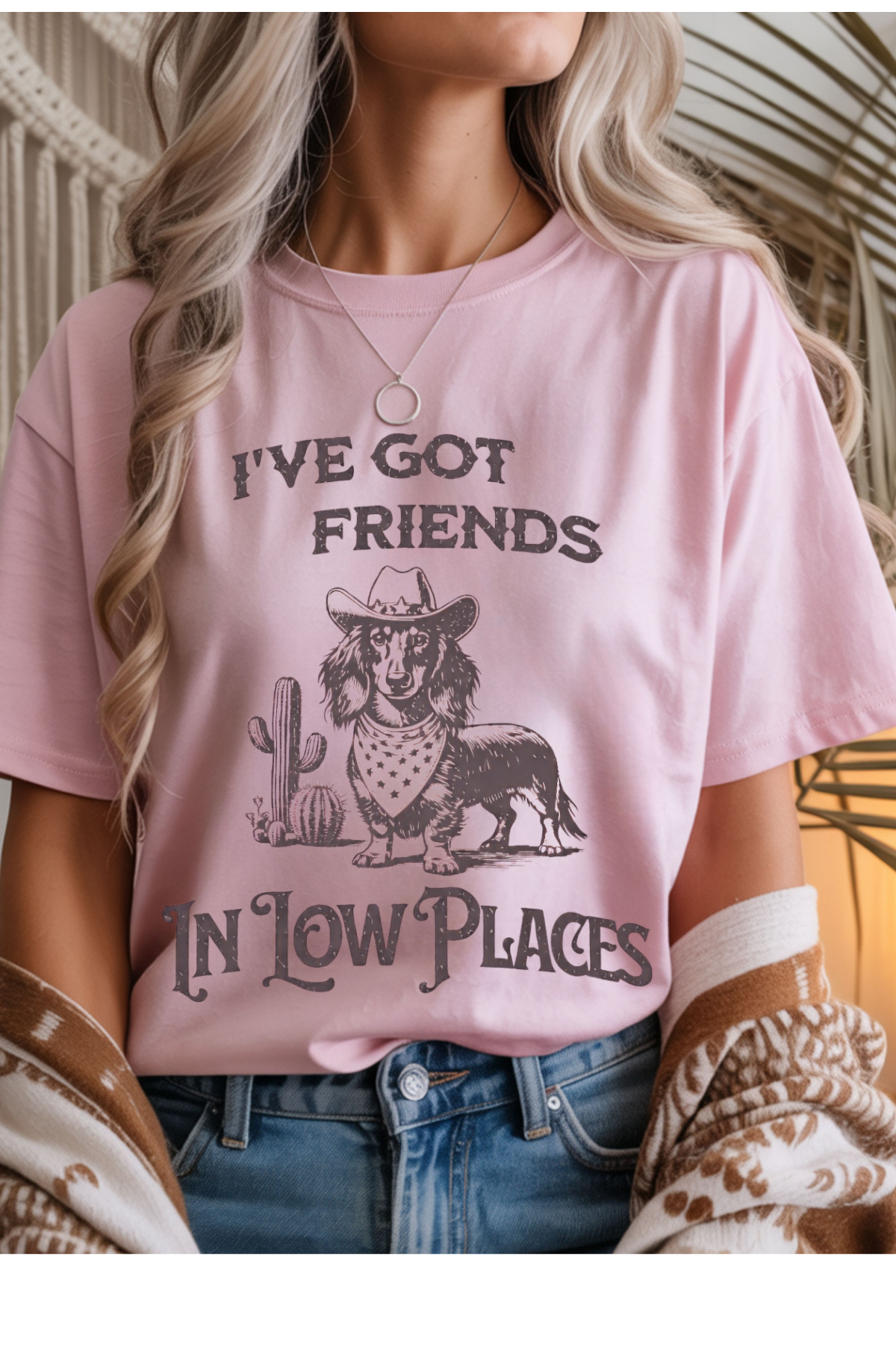 Wholesale Sun-Sational - Friends In Low Places #2 - Light Pink Gildan Tee