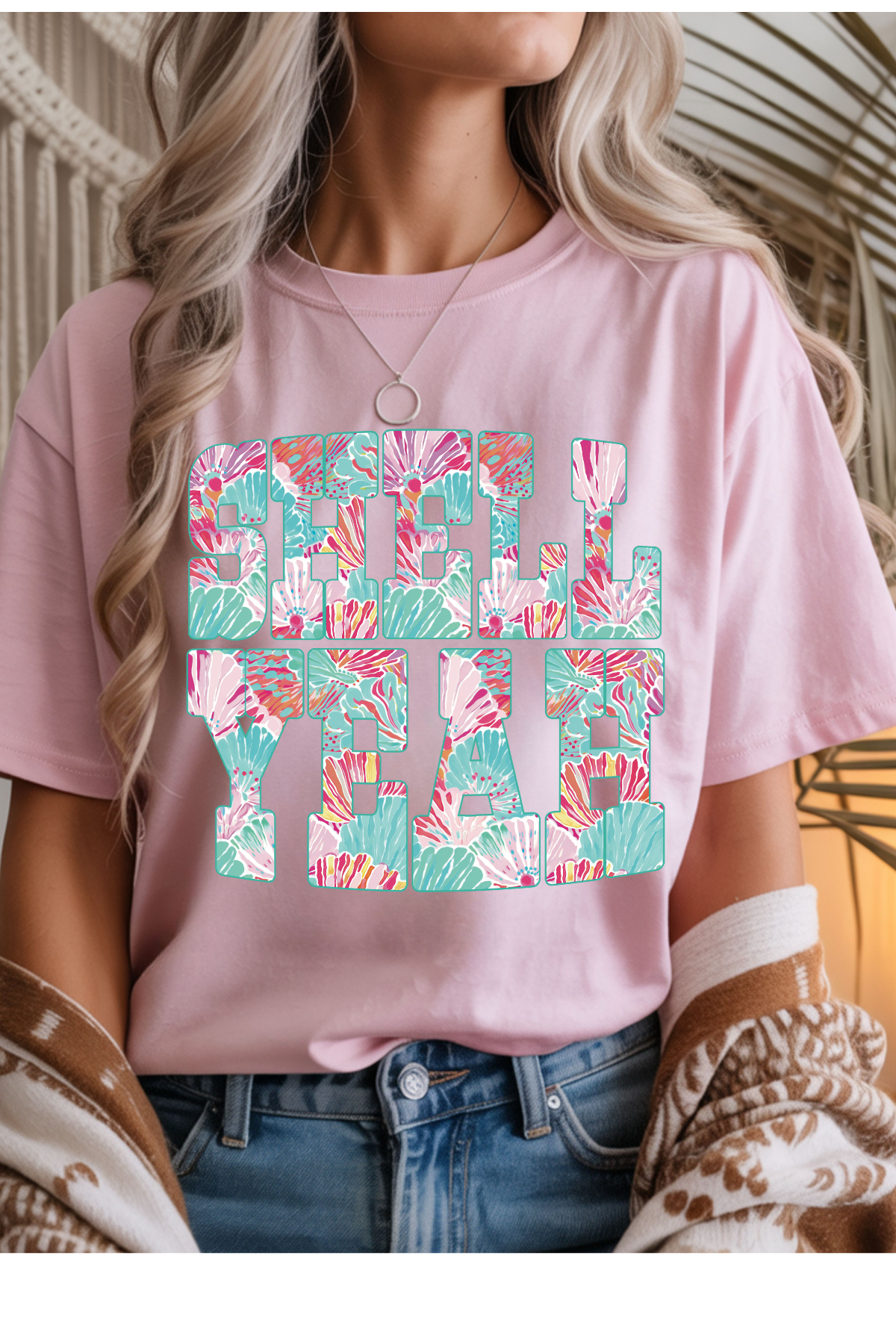 Wholesale Sun-Sational - Shell Yeah #8 - Light Pink Gildan Tee