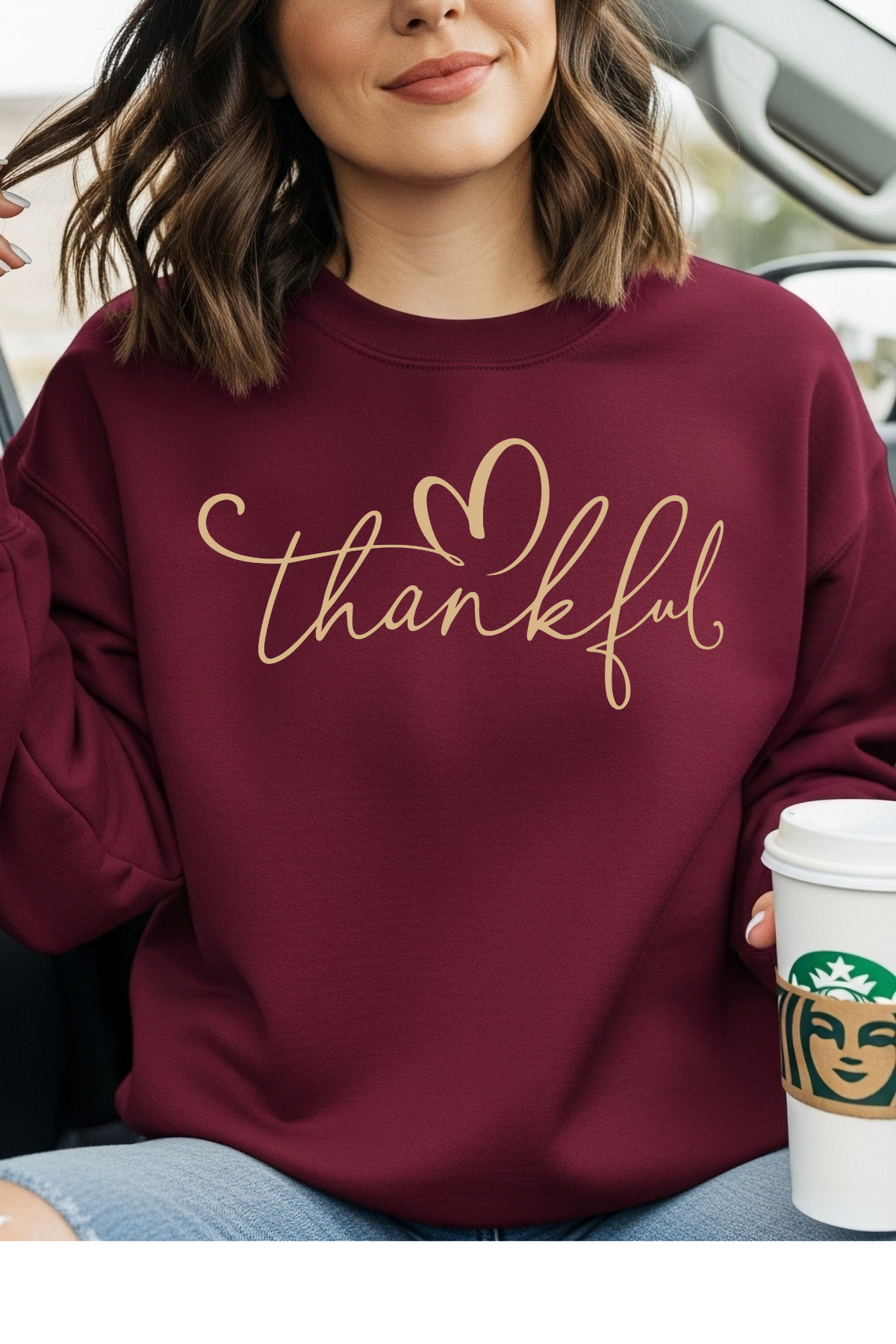 Wholesale Shadows & Spots - Thankful #7 - Maroon Gildan Sweatshirt