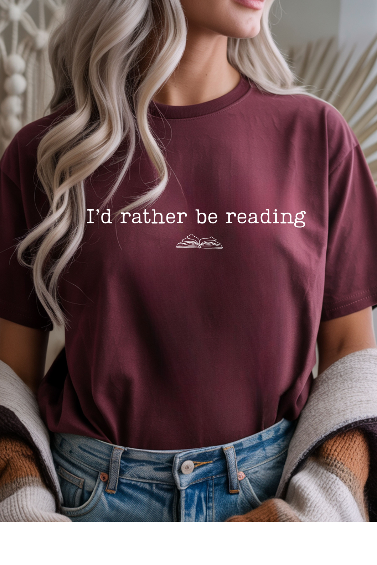 Wholesale Flower Power - Rather Be Reading #1 - Maroon Gildan Tee
