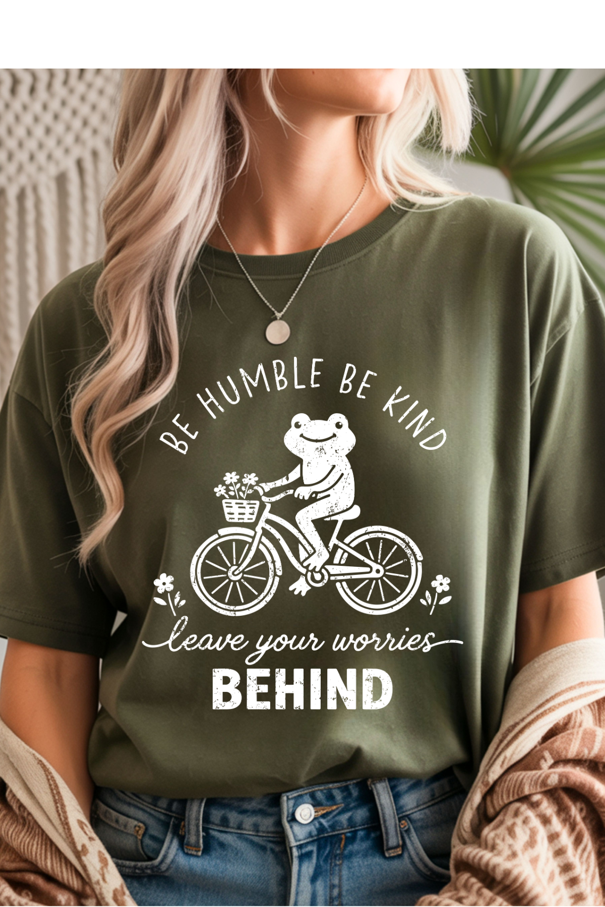 Wholesale Olive - Be Humble Be Kind #2 - Military Green Gildan Tee