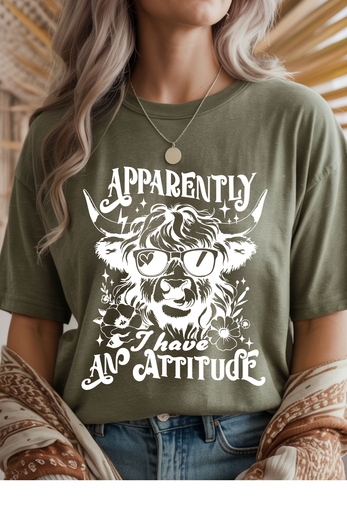Wholesale Blush Theory - Attitude #8 - Heather Military Green Gildan Tee