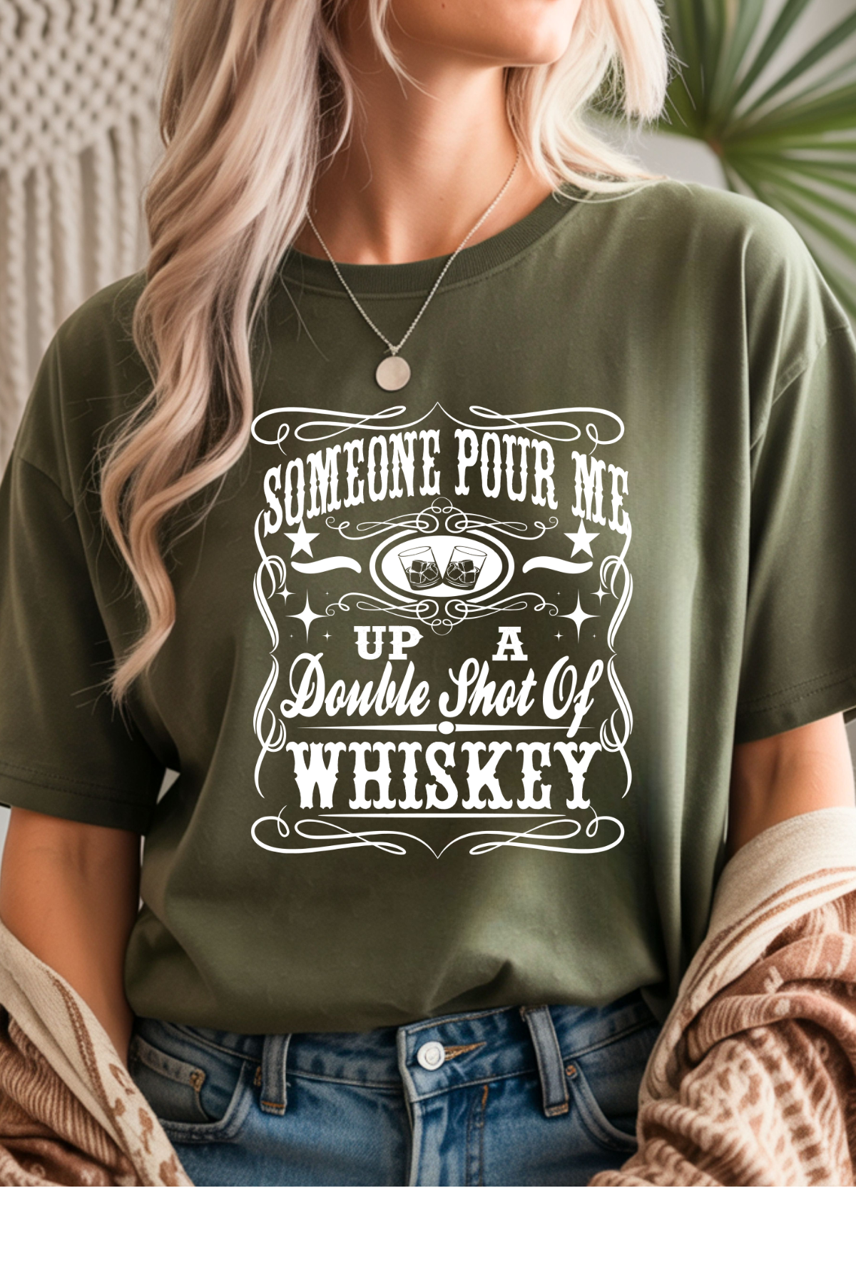 Wholesale Blush - Double Shot #6 - Military Green Gildan Tee