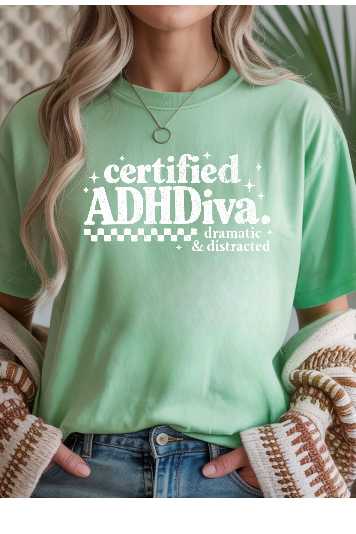 Wholesale Olive - ADHDiva #1 - Mint Gildan Tee