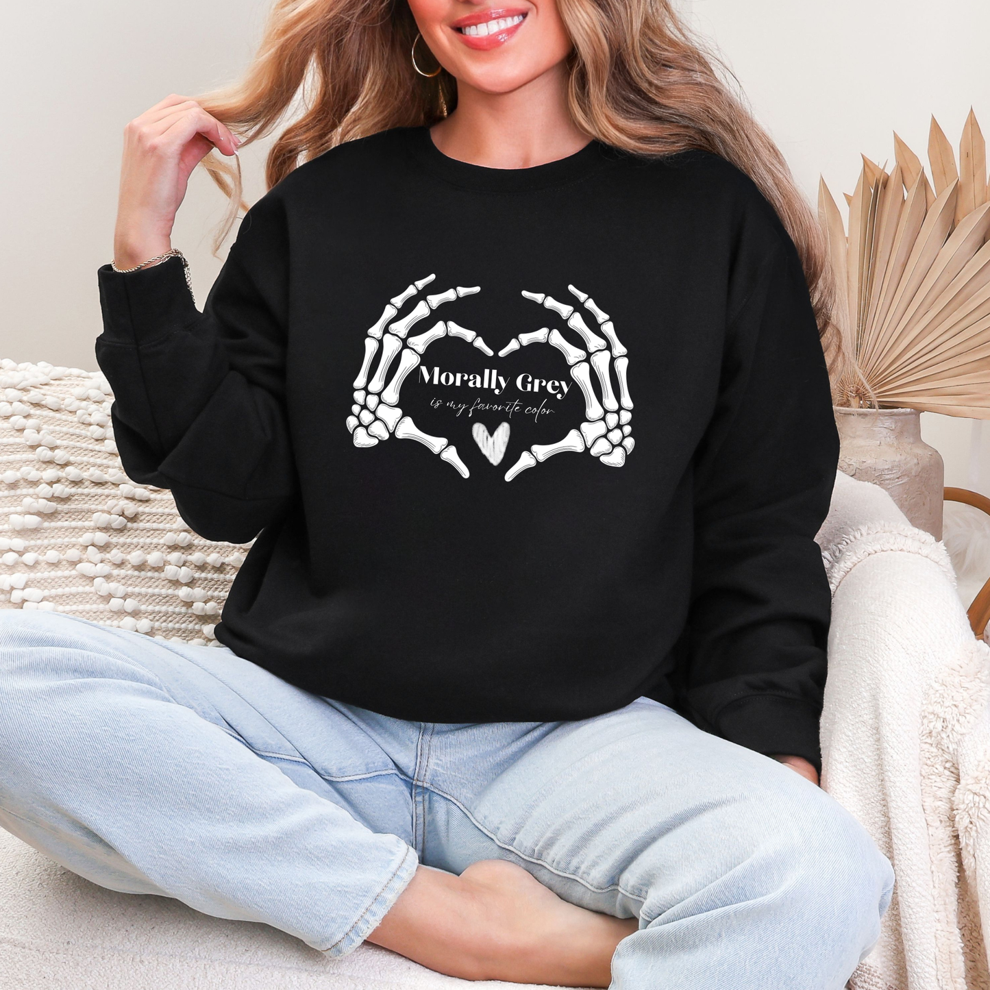 Wholesale Morally Grey Sweatshirt - Black Sweatshirt