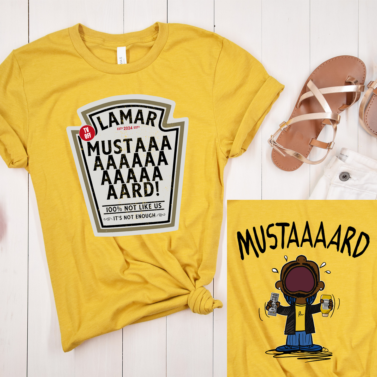 Wholesale Mustard Not Like Us Graphic Tee - Heather Mustard Tee