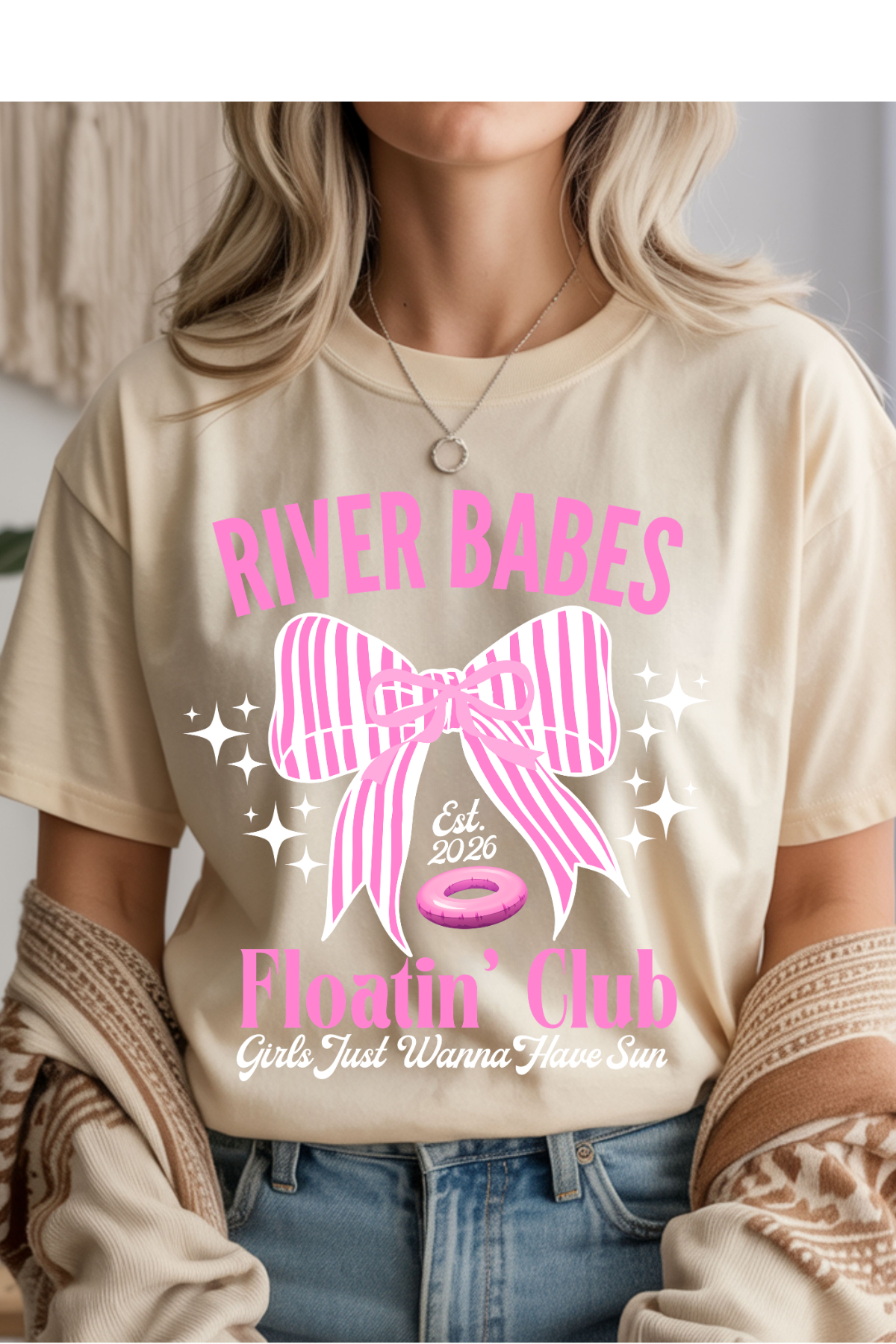 Wholesale Sun-Sational - River Babes #6 - Natural Gildan Tee