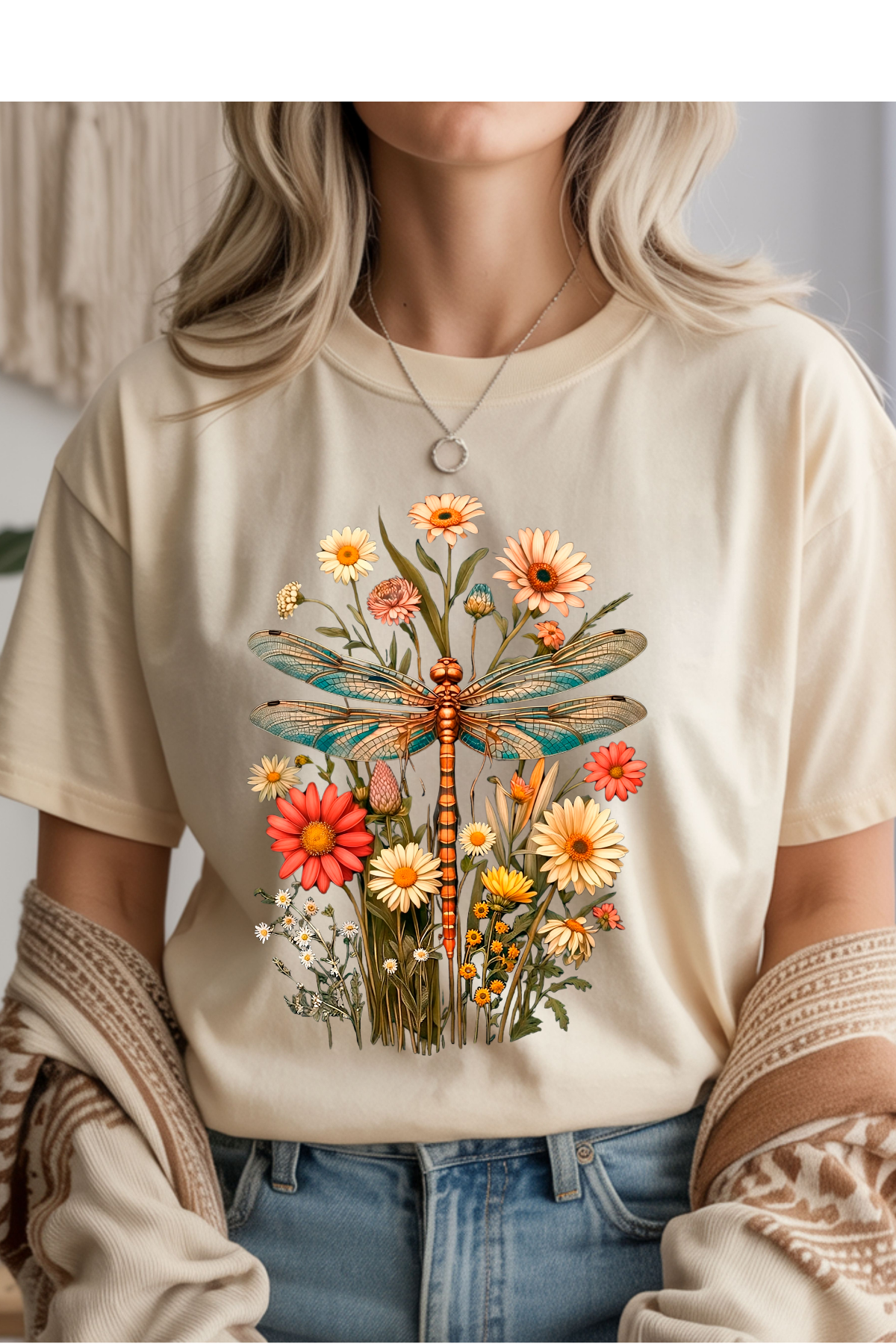 Wholesale Sun-Sational - Vintage Dragonfly #10 - Natural Gildan Tee