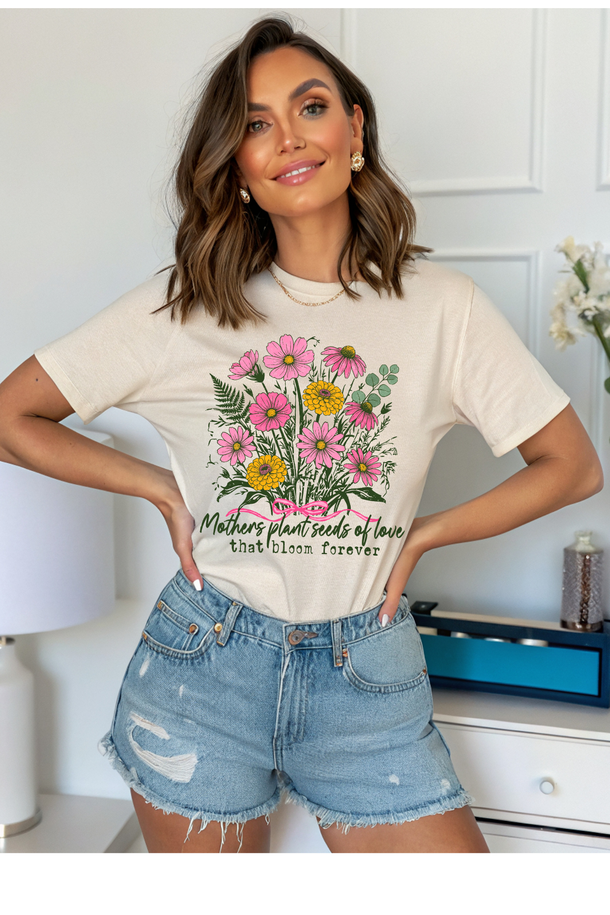 Wholesale Rose Garden - Mothers Plant Seeds #8 - Natural Gildan Tee