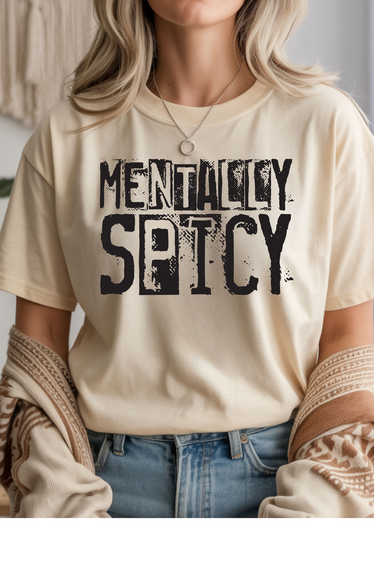 Wholesale Soft Meadow - Mentally Spicy #8 - Natural Gildan Tee