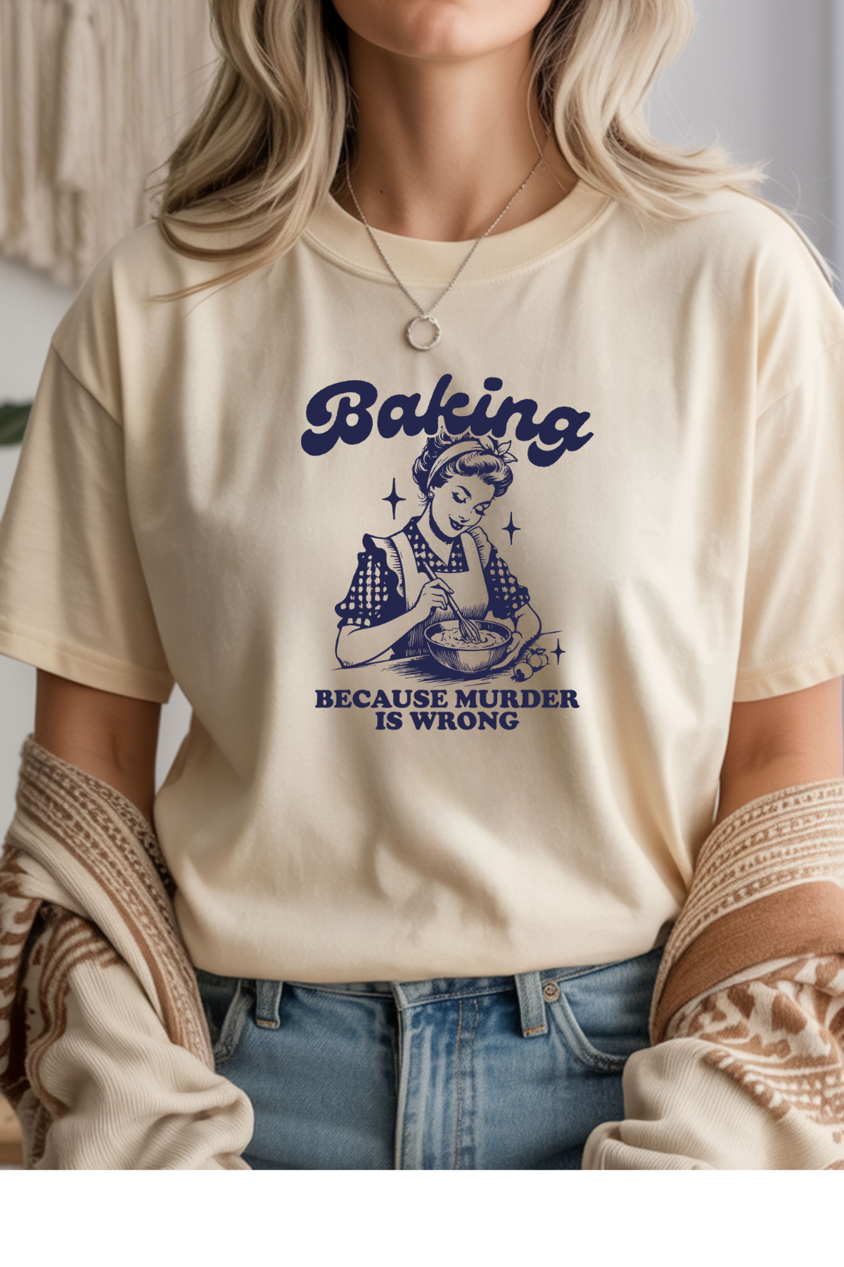 Wholesale Flower Power - Baking #7 - Natural Gildan Tee