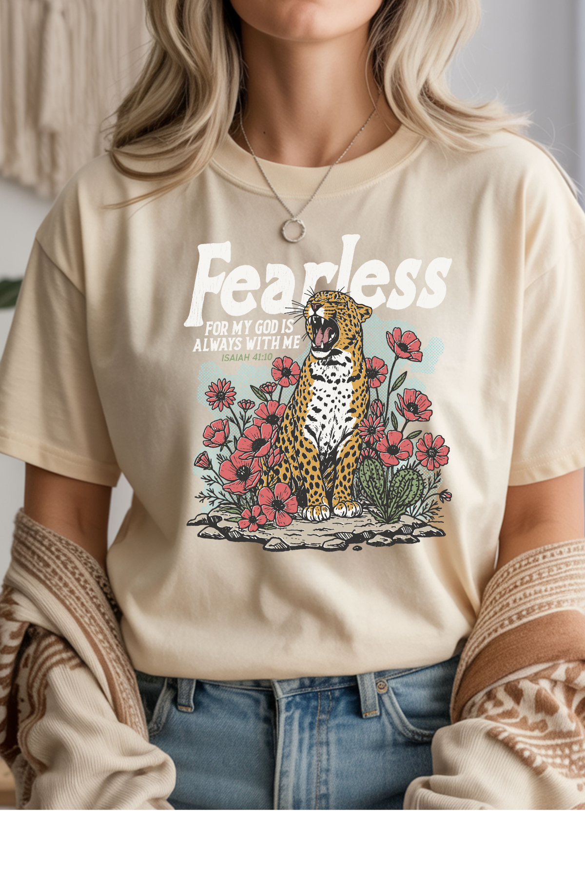 Wholesale Flower Power - Fearless #9 - Natural Gildan Tee