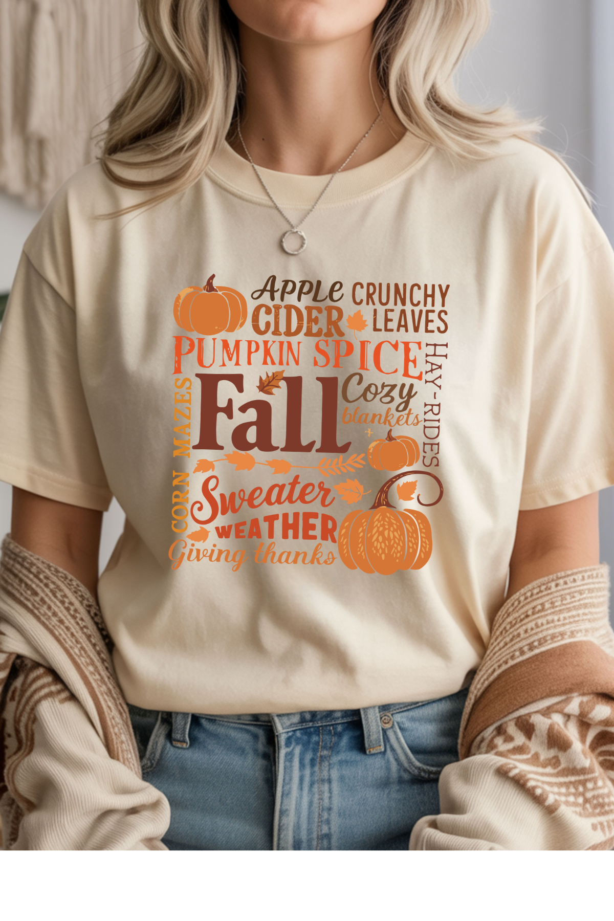 Wholesale Fall Whimsey - Words of Fall #8 - Natural Gildan Tee