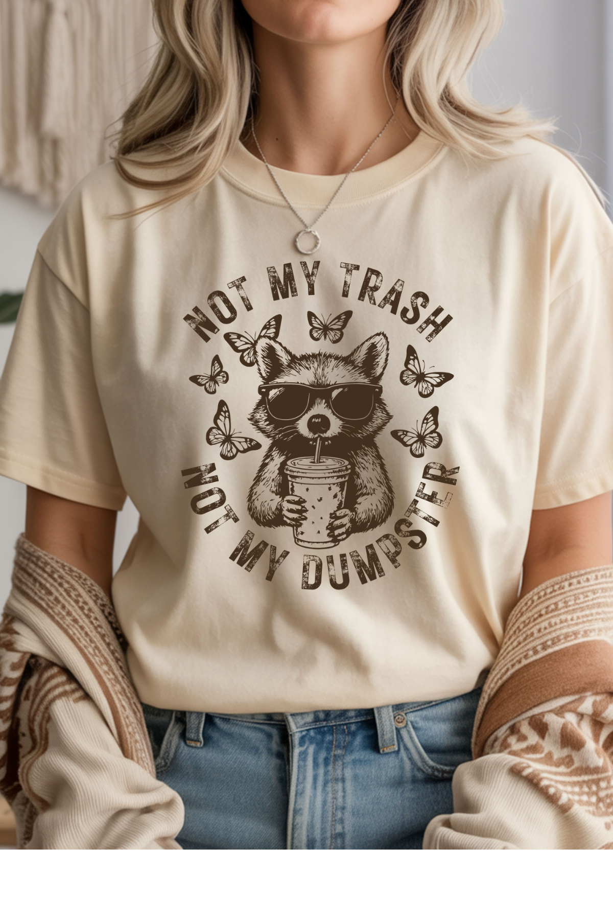 Wholesale Clouded Spring - Not My Trash #7 - Natural Gildan Tee