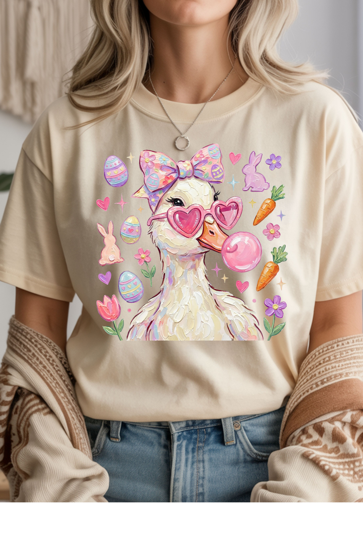 Wholesale Fern & Floral - Easter Goose #3 - Natural Gildan Tee