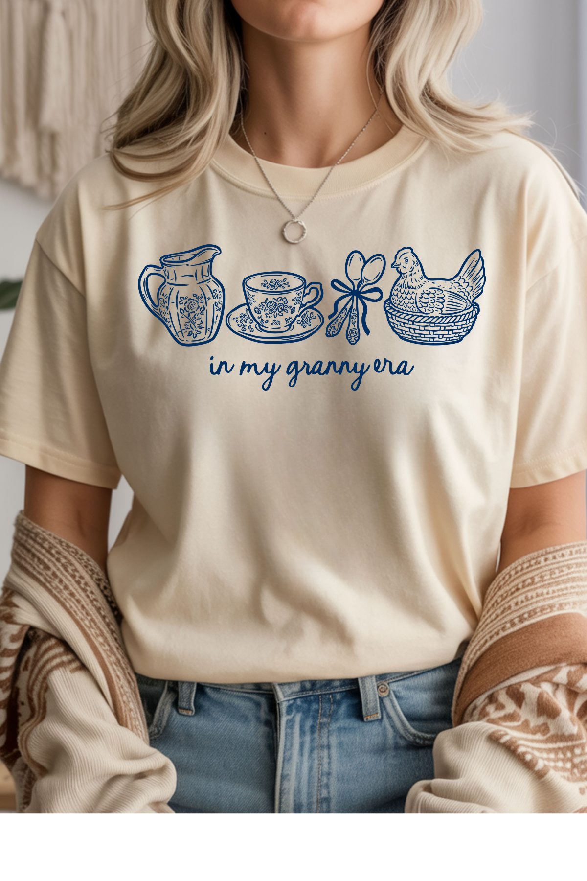 Wholesale Fern & Floral - My Granny Era #5 - Natural Gildan Tee
