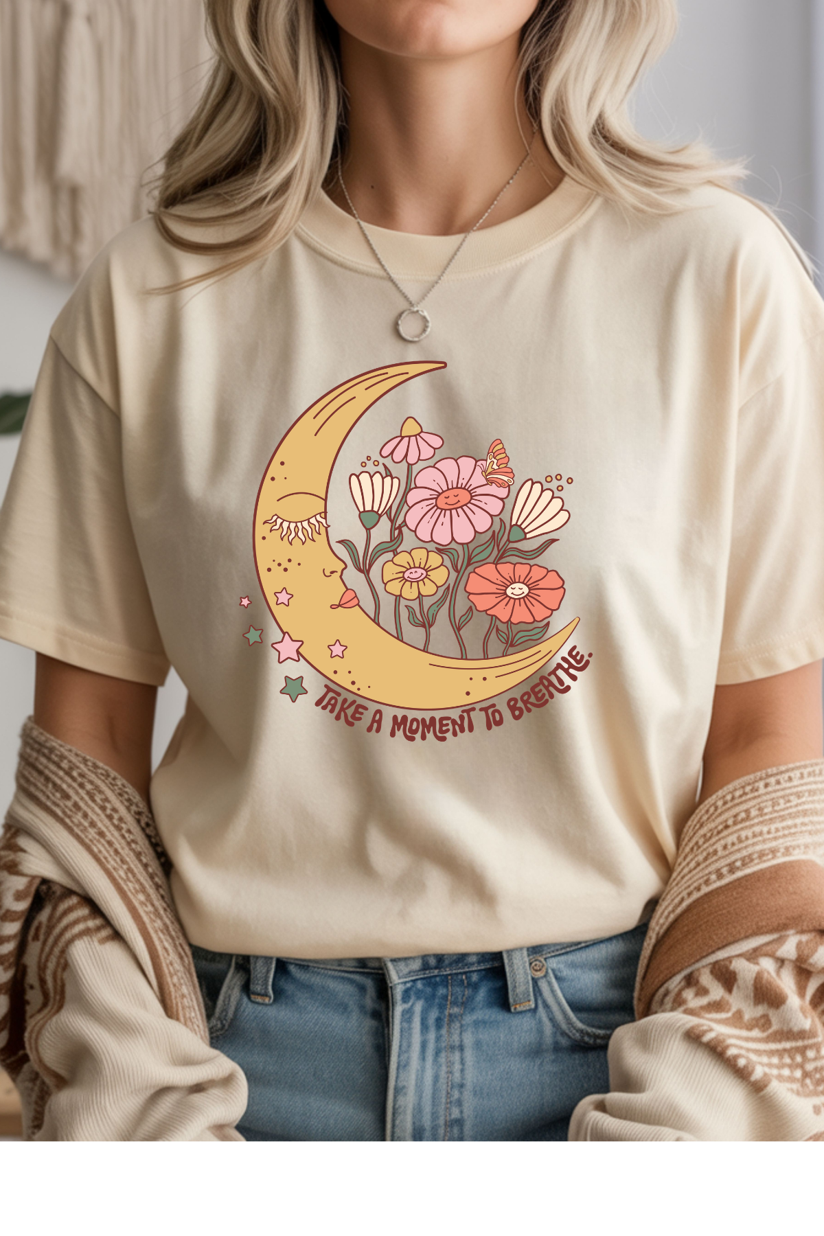 Wholesale Fern & Floral - Take A Moment #8 - Natural Gildan Tee
