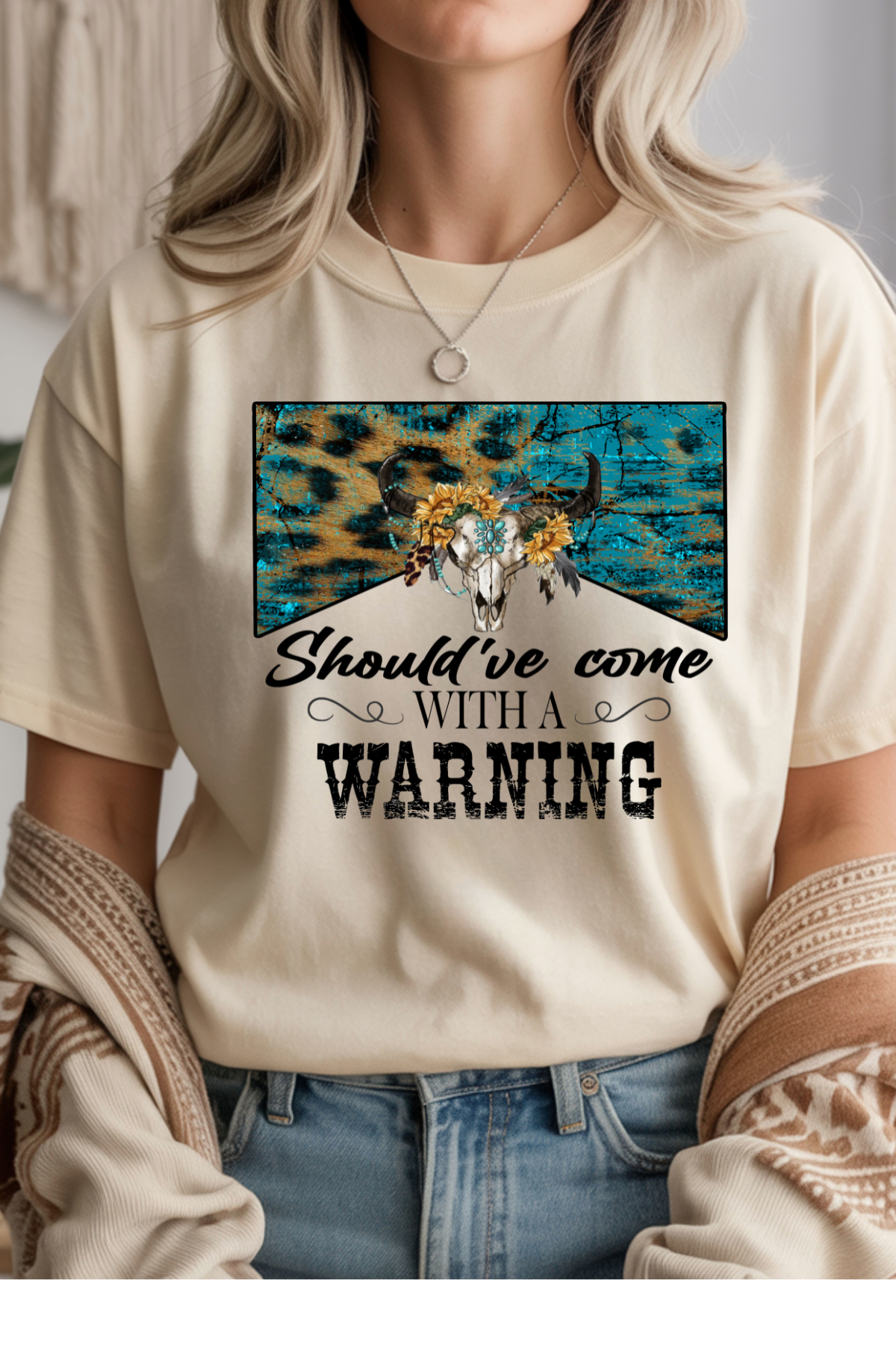 Wholesale Trick or Chic - Warning #9 - Natural Gildan Tee