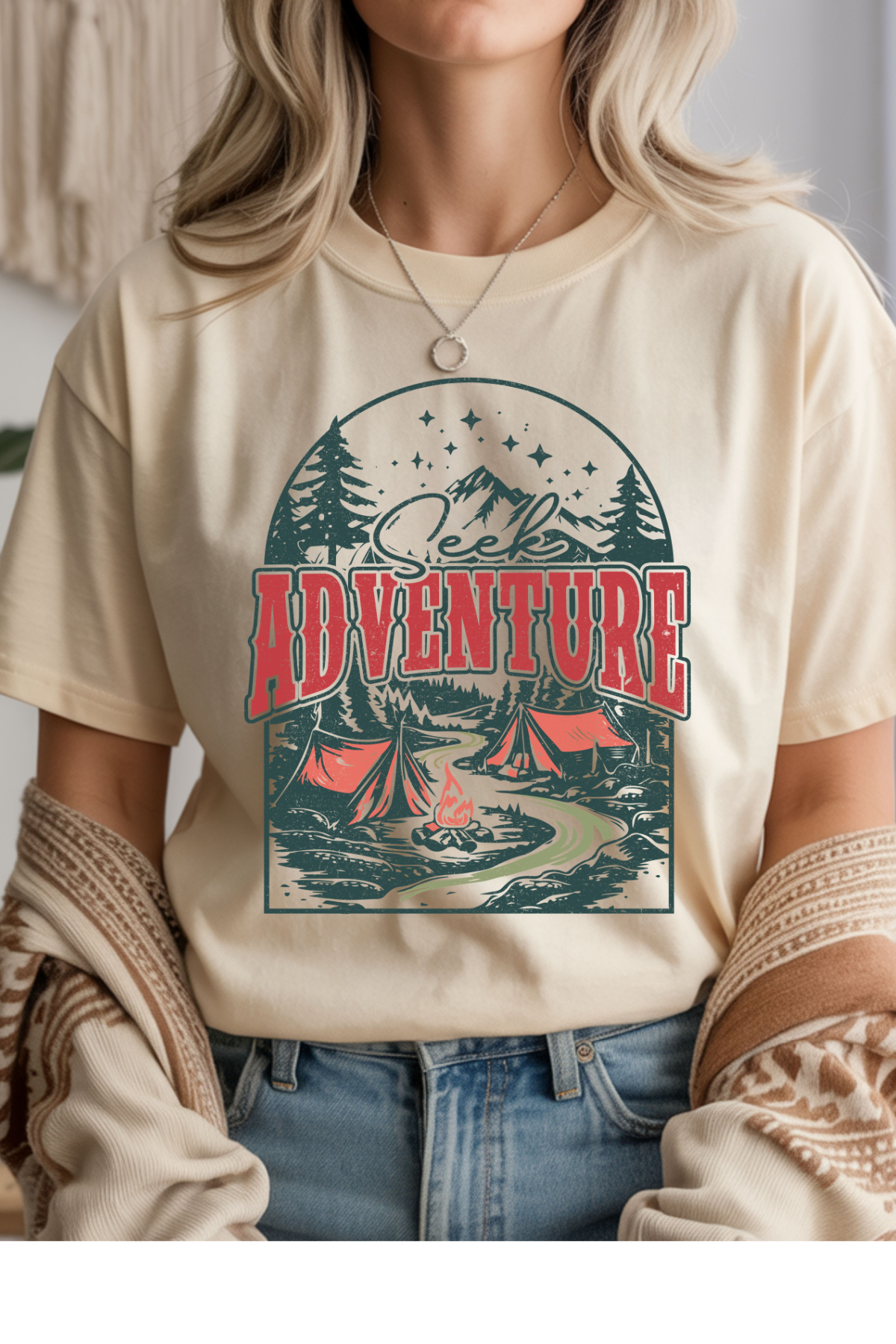 Wholesale Pink - Seek Adventure #8 - Natural Gildan Tee