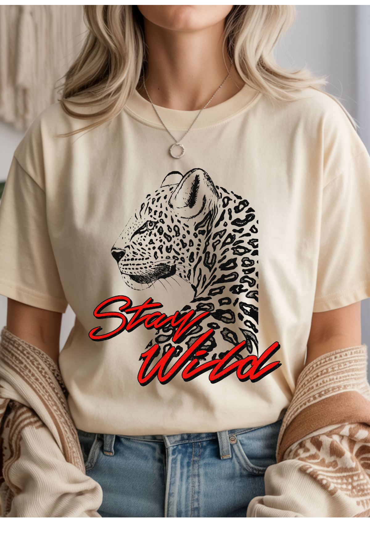 Wholesale Earth - Stay Wild #4 - Natural Gildan Tee