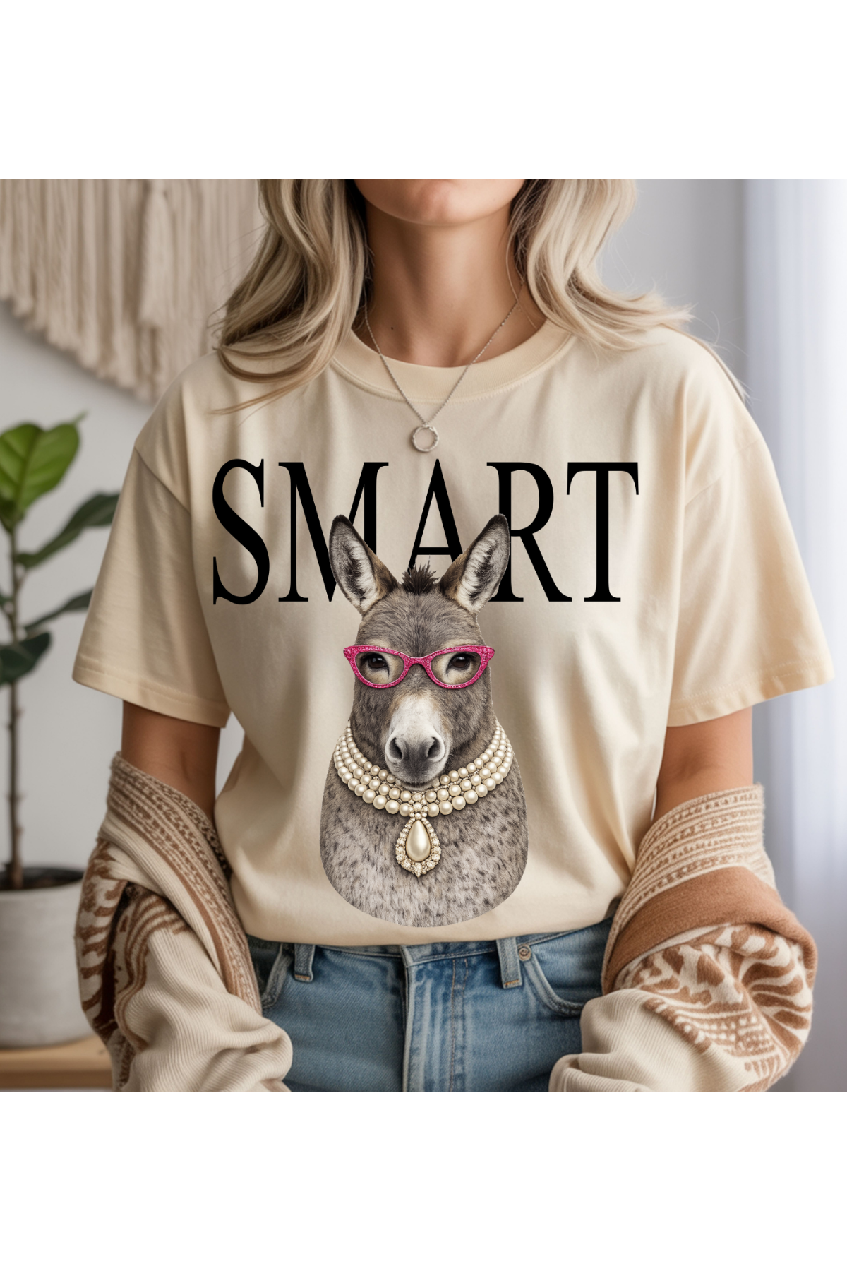 Wholesale Black & Teal - Smart Ass #5 - Natural Gildan Tee