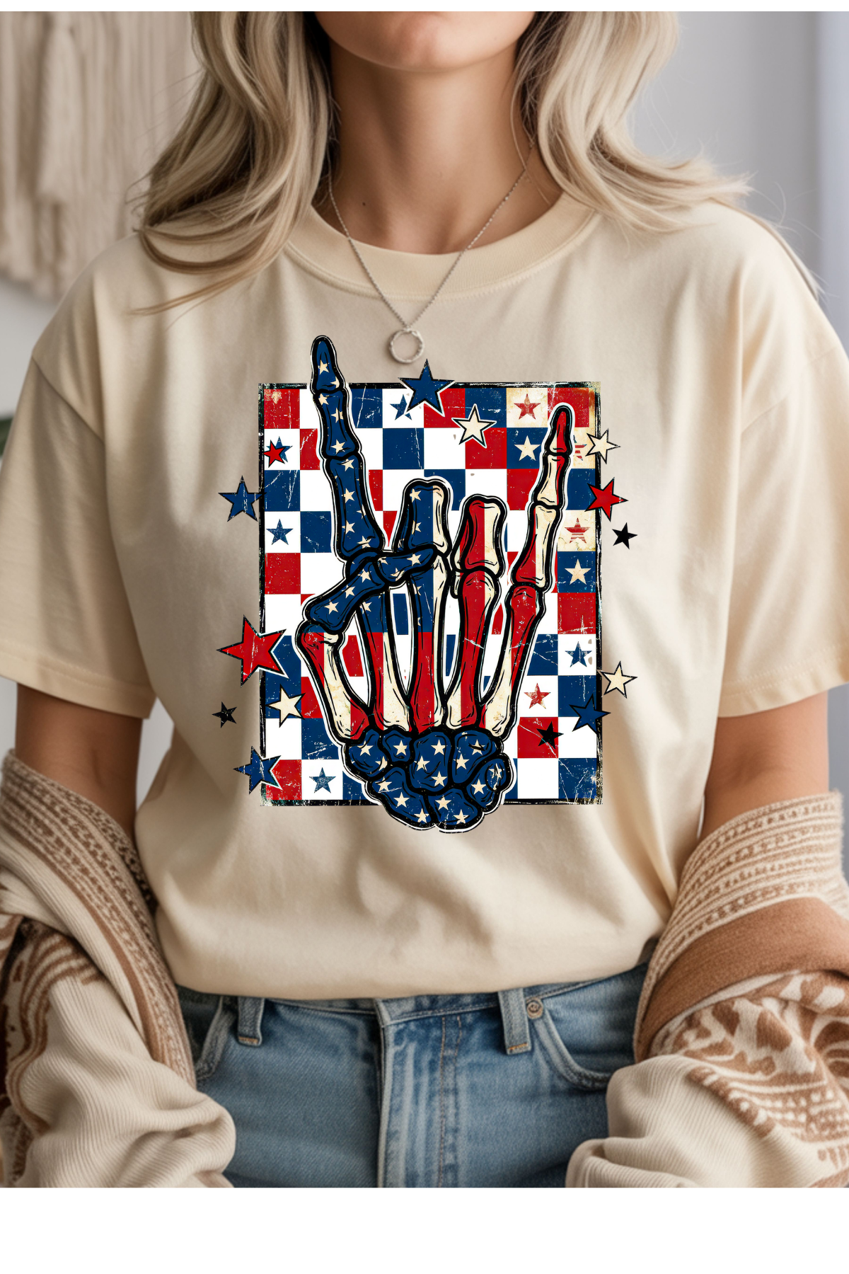 Wholesale Memorial Day - American Rock N Roll #2 - Natural Gildan Tee