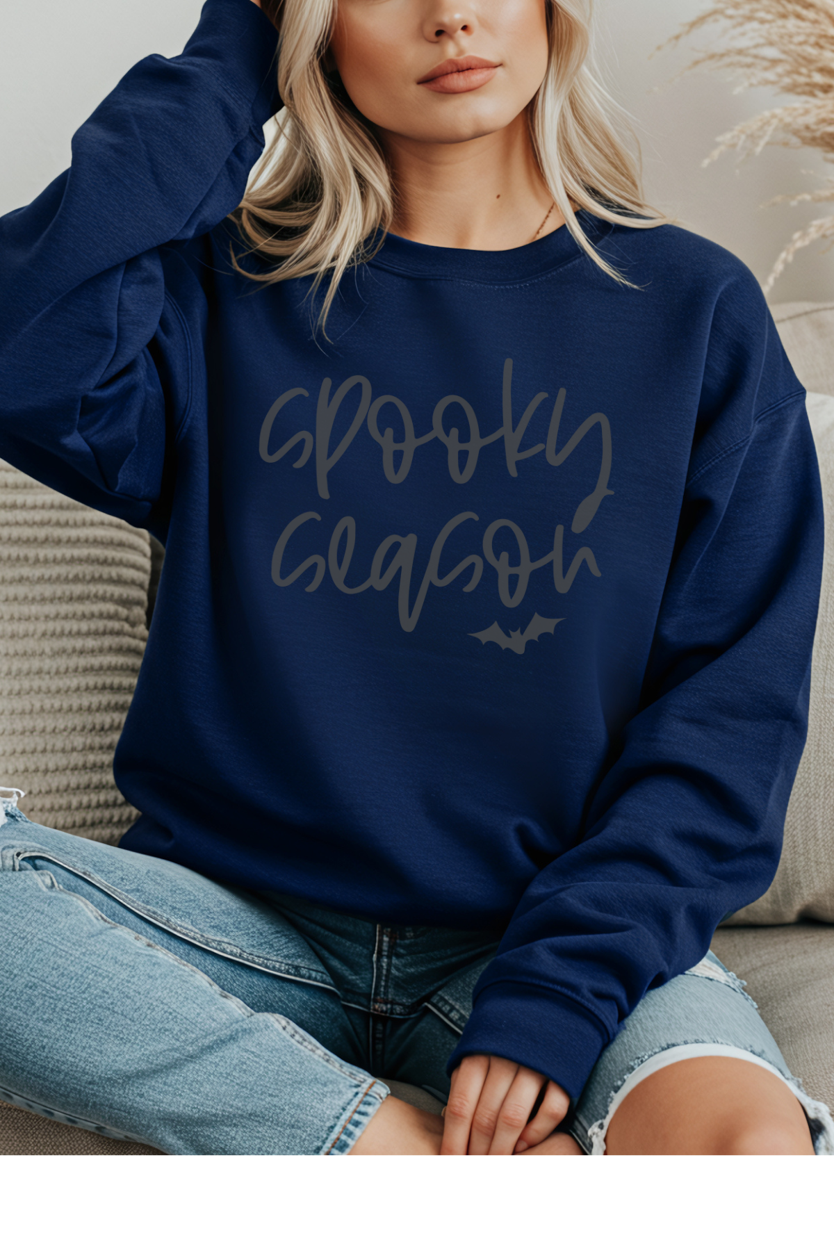 Wholesale Mulberry Nights - Spooky Season #10 - Navy Gildan Sweatshirt