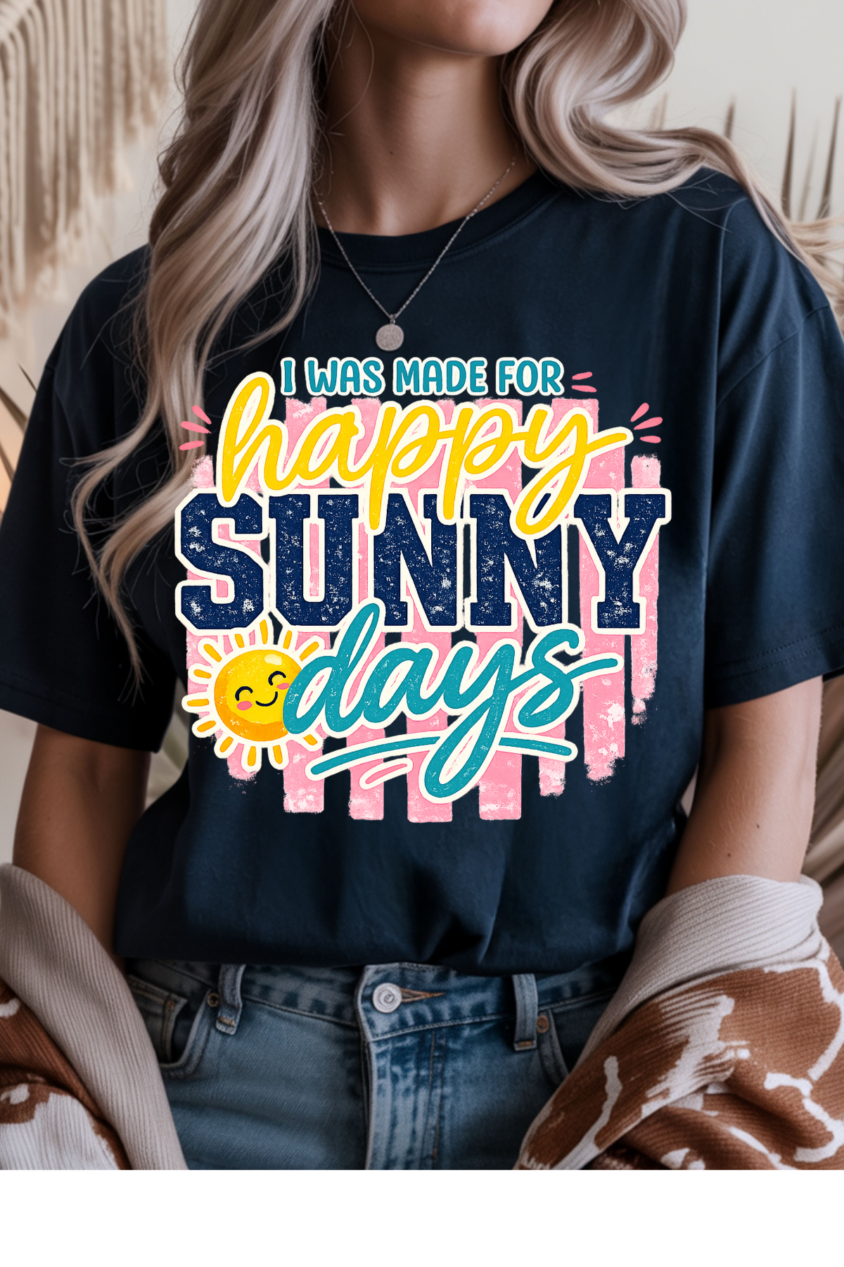 Wholesale Earth - Happy Sunny Days #9 - Navy Gildan Tee