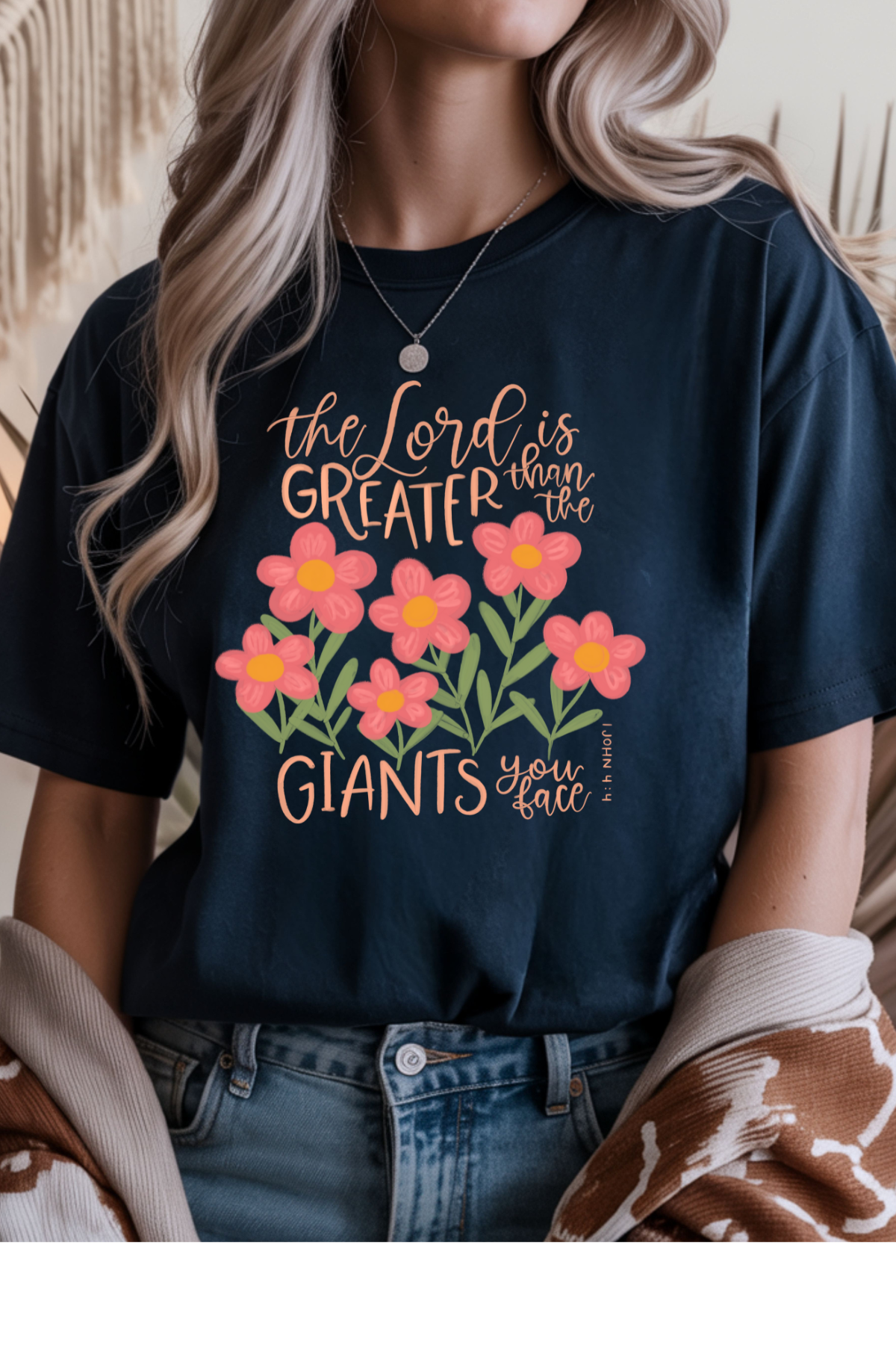 Wholesale New Year - The Lord is Greater #9 - Navy Gildan Tee