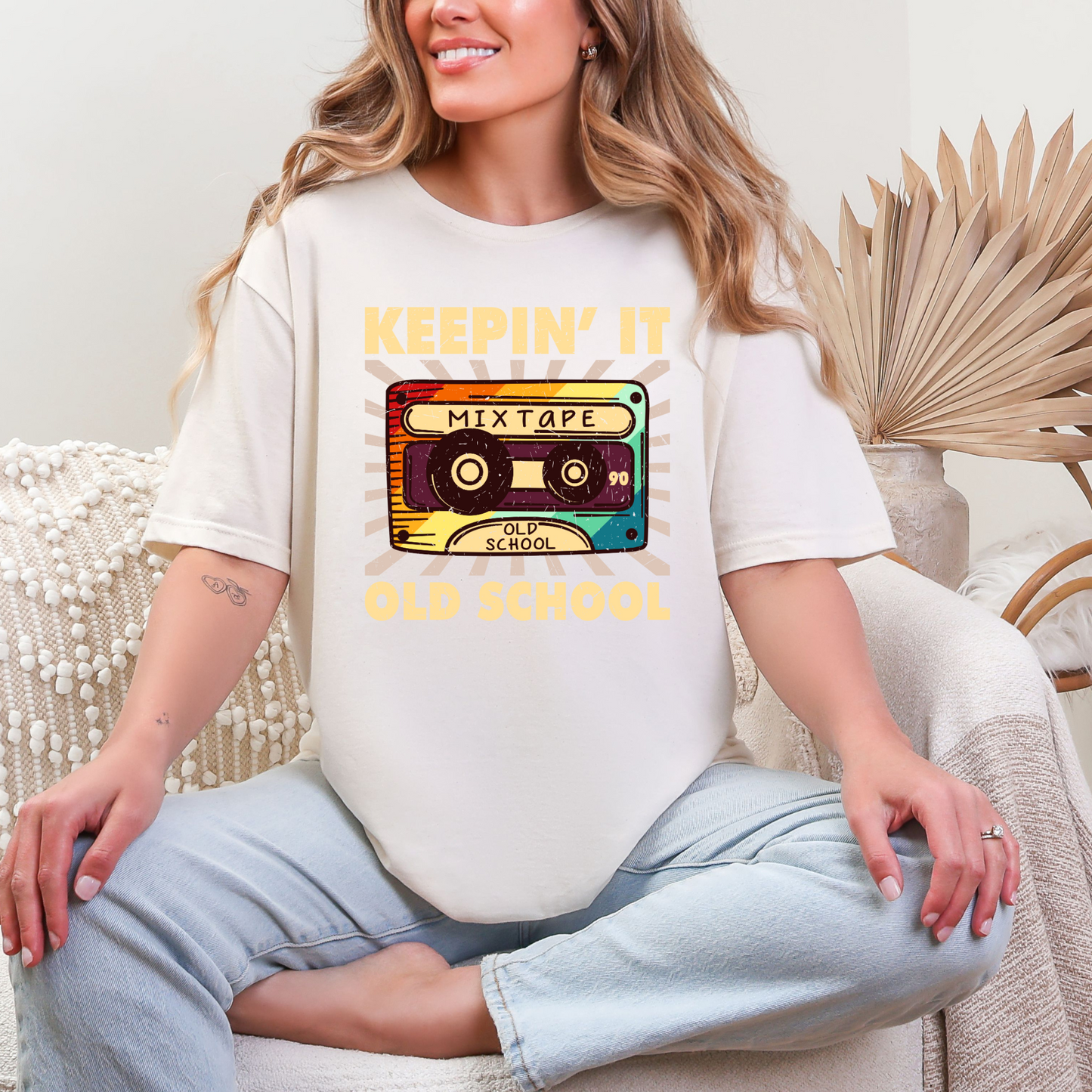 Wholesale Neon Summer Nights 2 Graphic Tee - Natural Tee