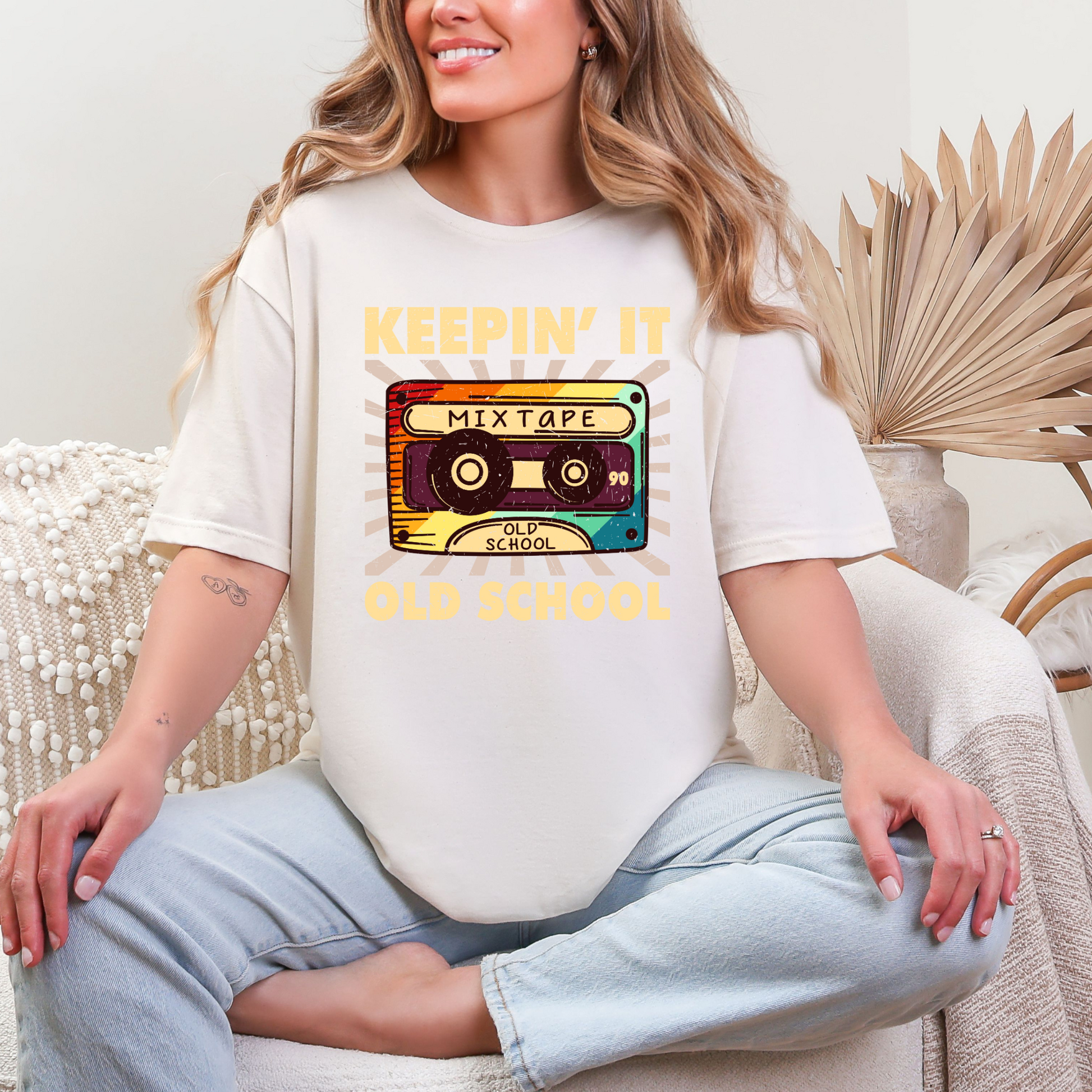 Wholesale Neon Summer Nights 2 Graphic Tee - Natural Tee