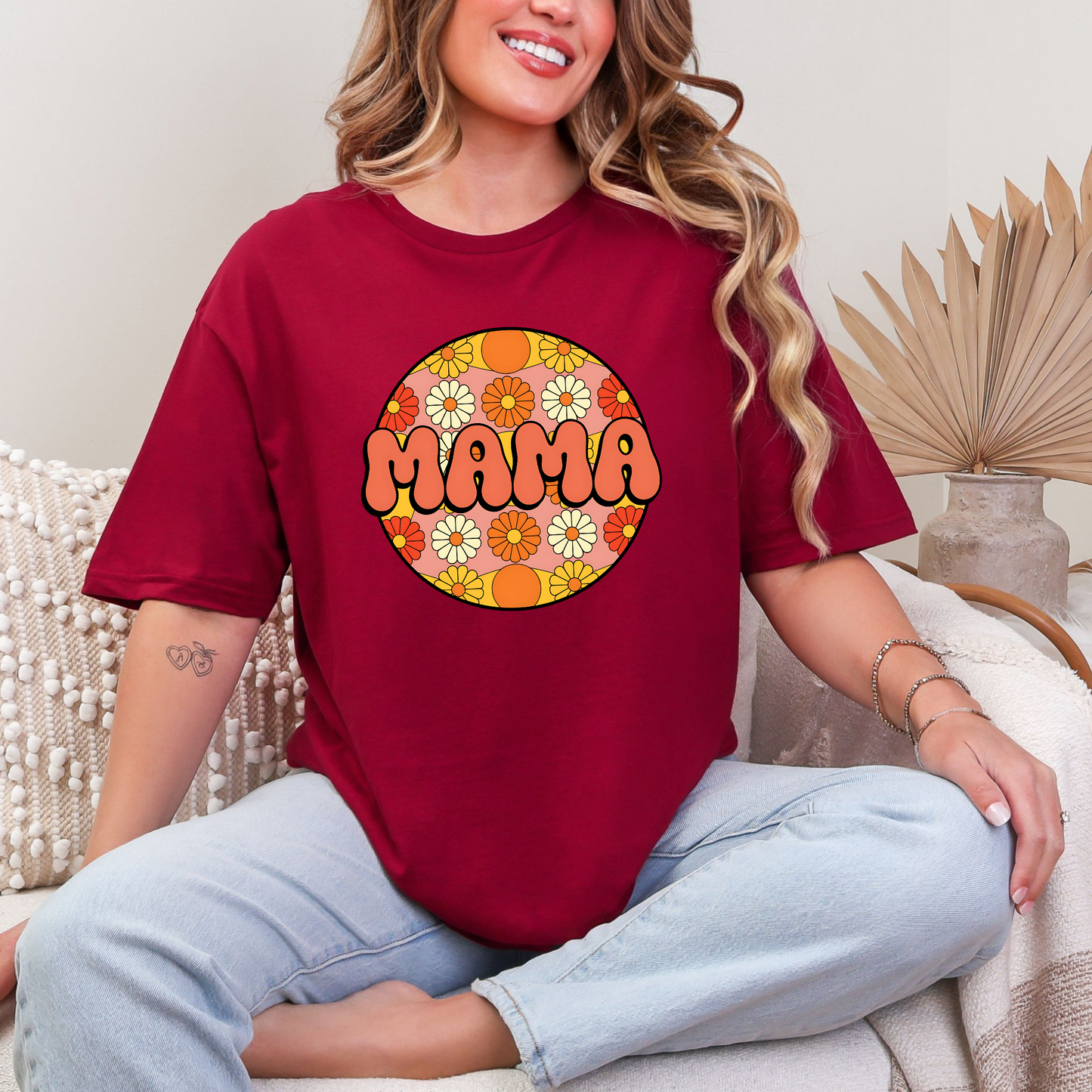 Wholesale Neon Summer Nights 3 Graphic Tee - Cardinal Red Tee