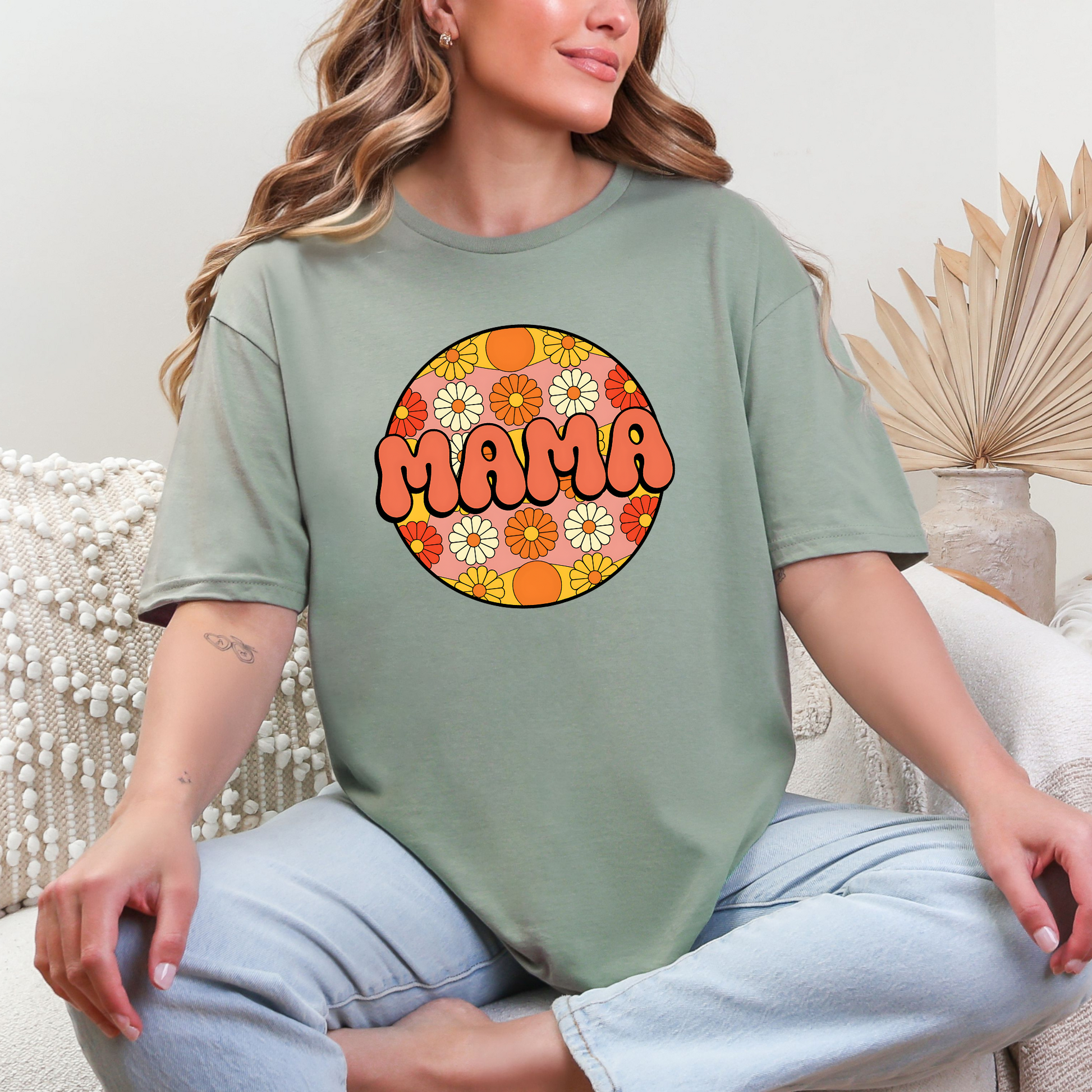 Wholesale Neon Summer Nights 3 Graphic Tee - Sage Tee