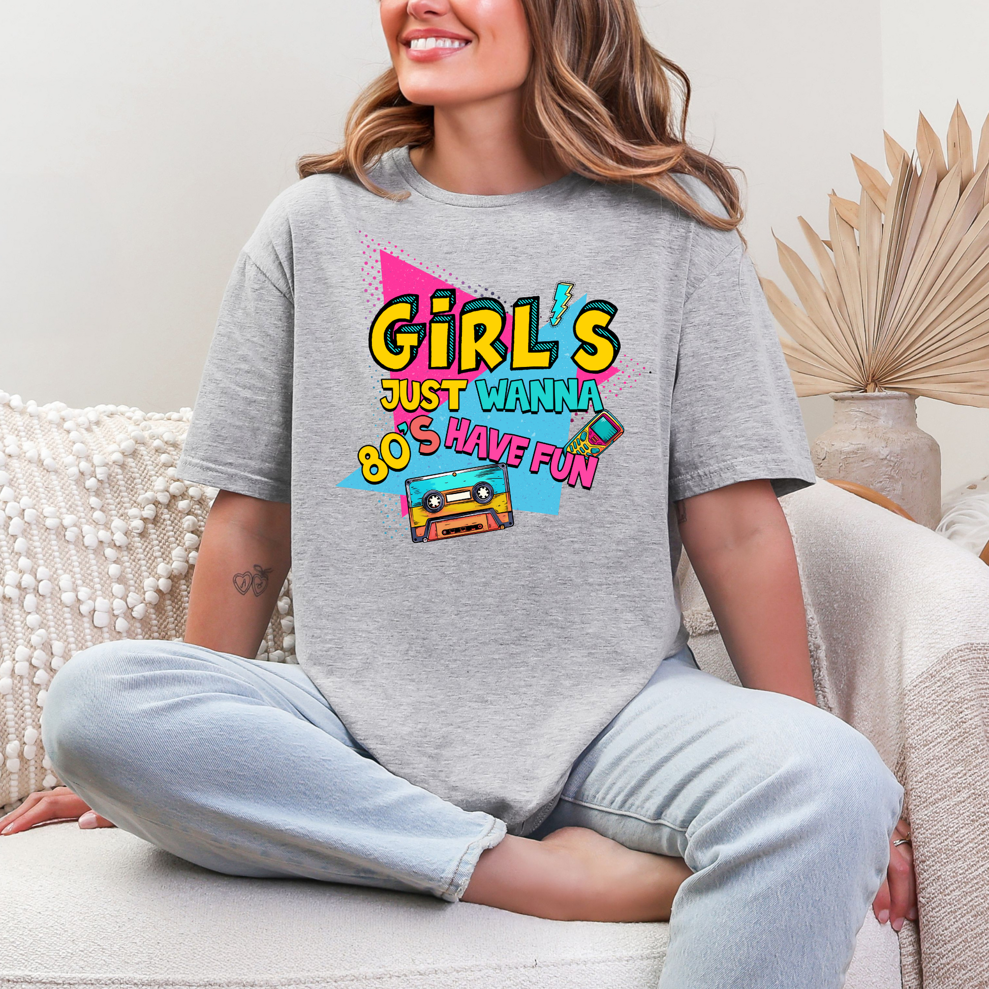 Wholesale Neon Summer Nights 4 Graphic Tee - Sports Grey Tee