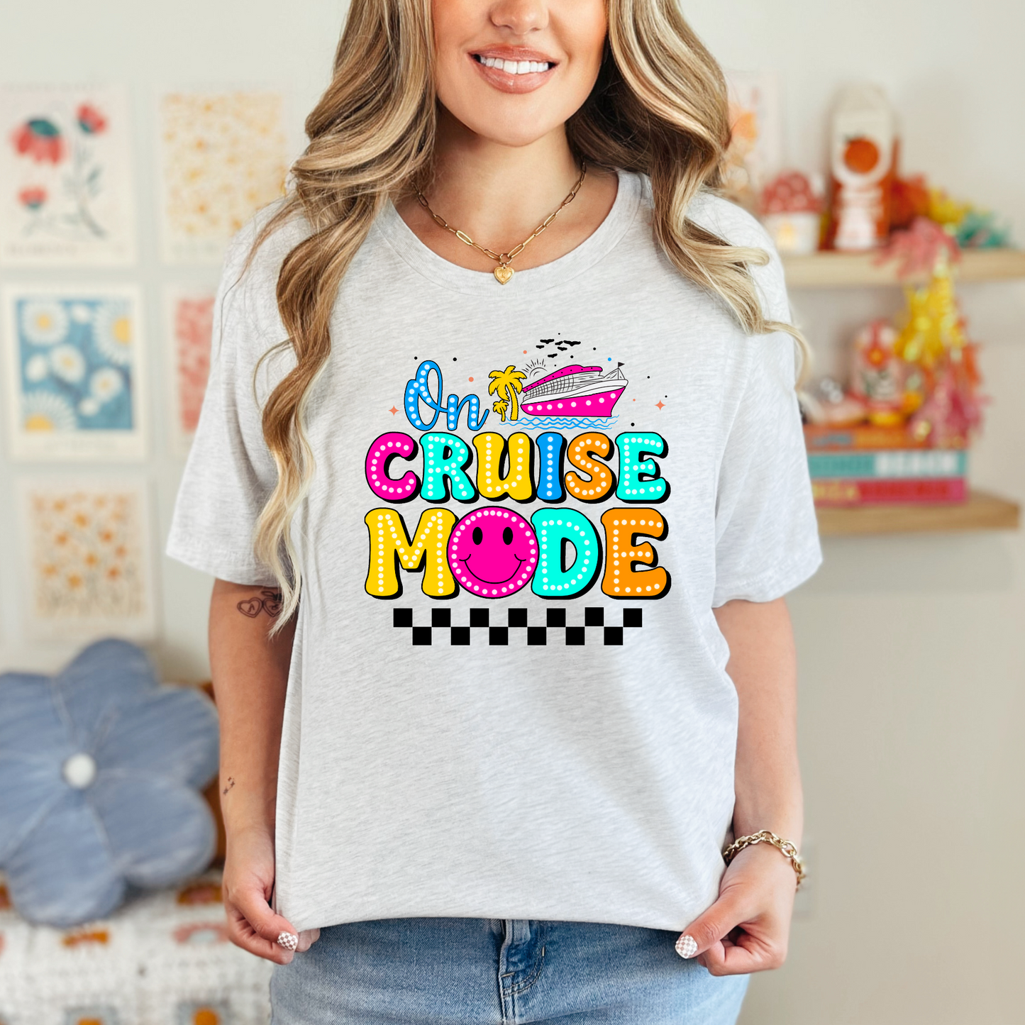 Wholesale On Cruise mode Graphic Tee - Ash Tee