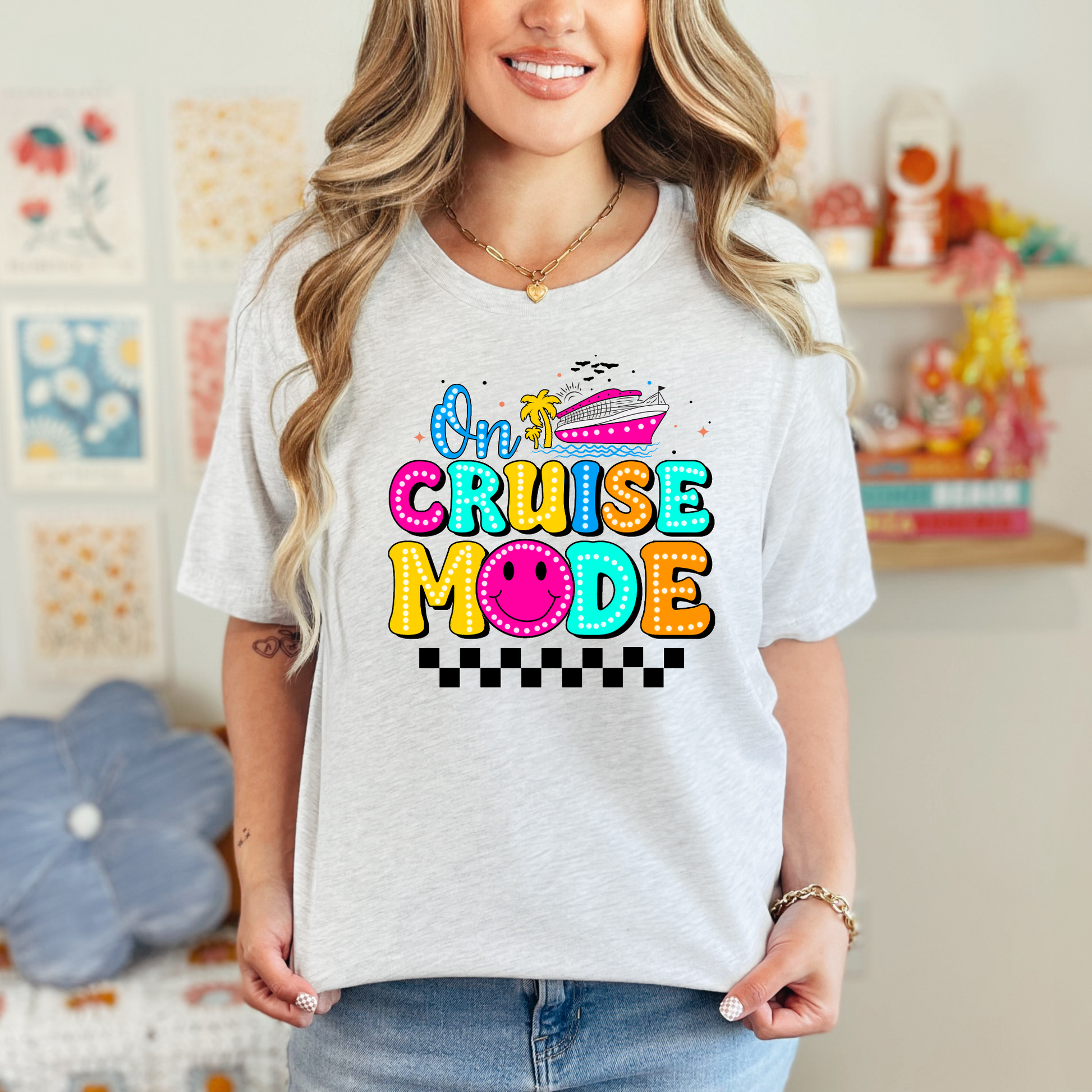 Wholesale On Cruise mode Graphic Tee - Ash Tee