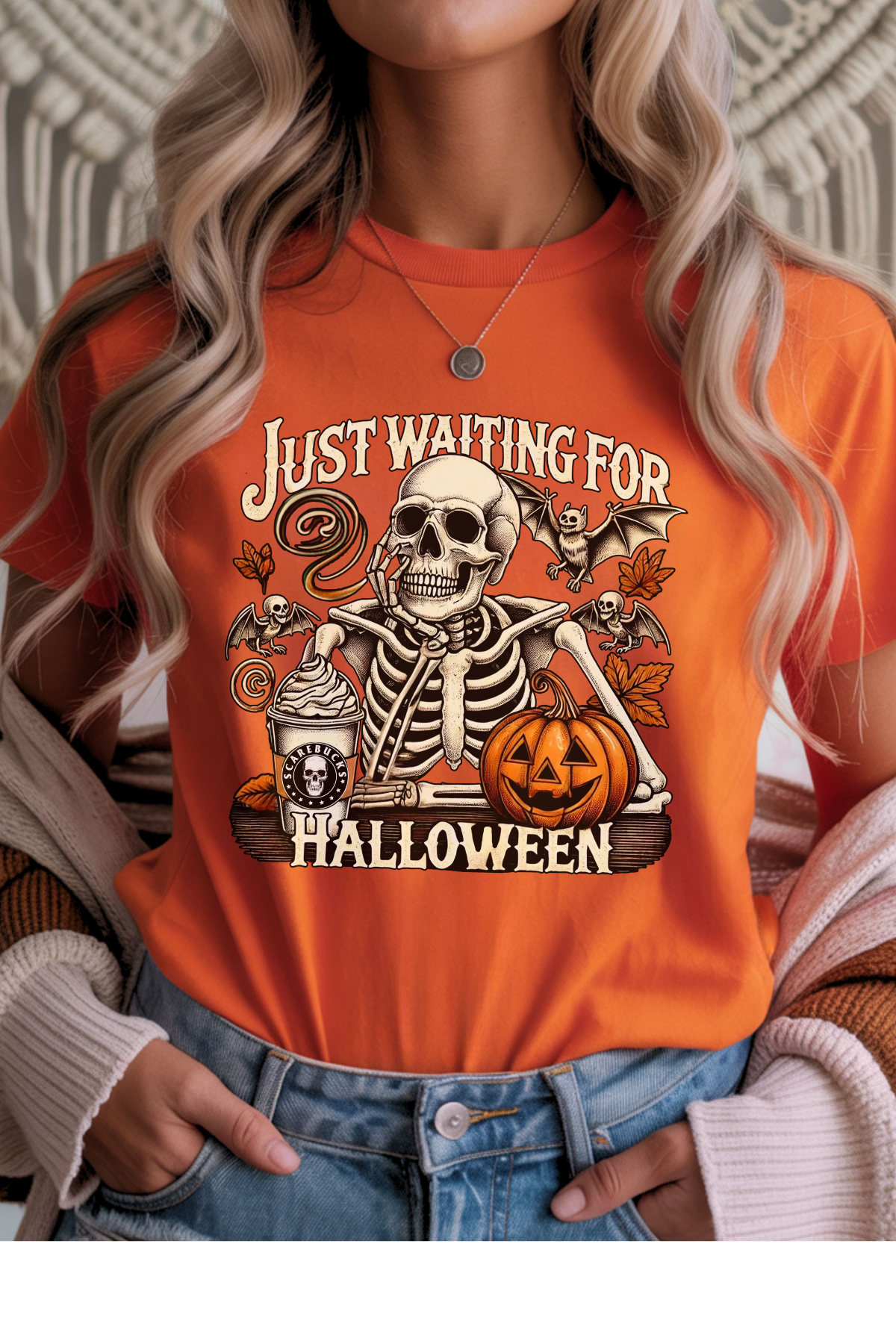 Wholesale Fall Whimsey - Waiting #2 - Orange Gildan Tee