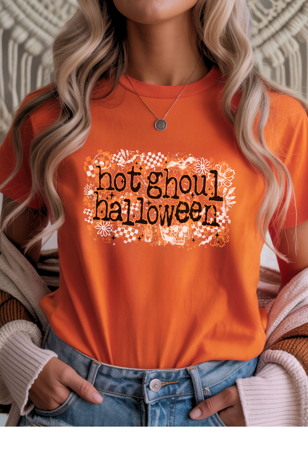 Wholesale Fall Whimsey - Hot Ghoul #4 - Orange Gildan Tee