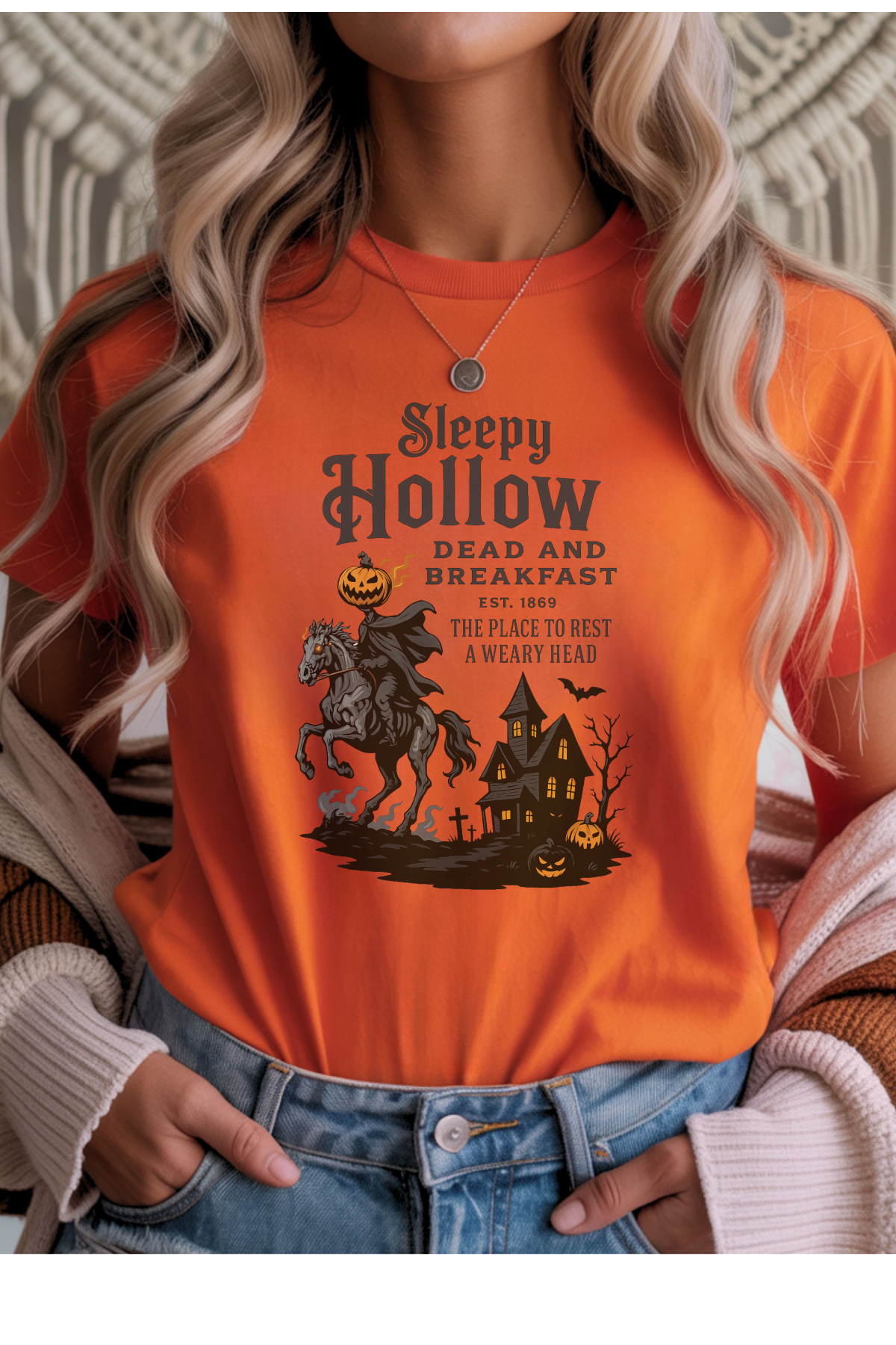 Wholesale Mulberry Nights - Sleepy Hollow #3 - Orange Gildan Tee