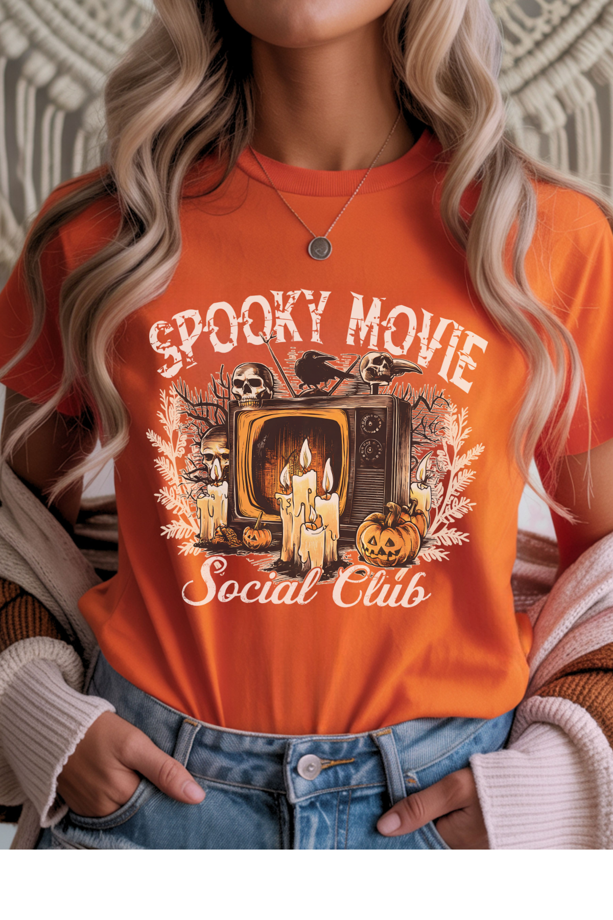 Wholesale Fall Whimsey - Spooky Movie #1 - Orange Gildan Tee