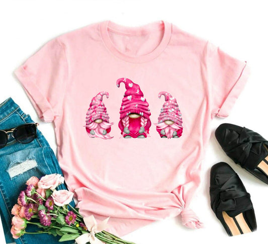 Wholesale Pink Gnomes Graphic Tee - Pink