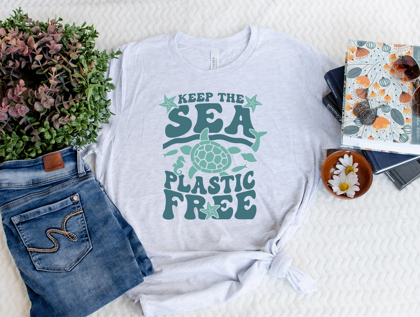 Wholesale Plastic Free Graphic Tee - French Vanilla