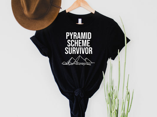 Wholesale Pyramid Scheme Survivor Graphic Tee - Black