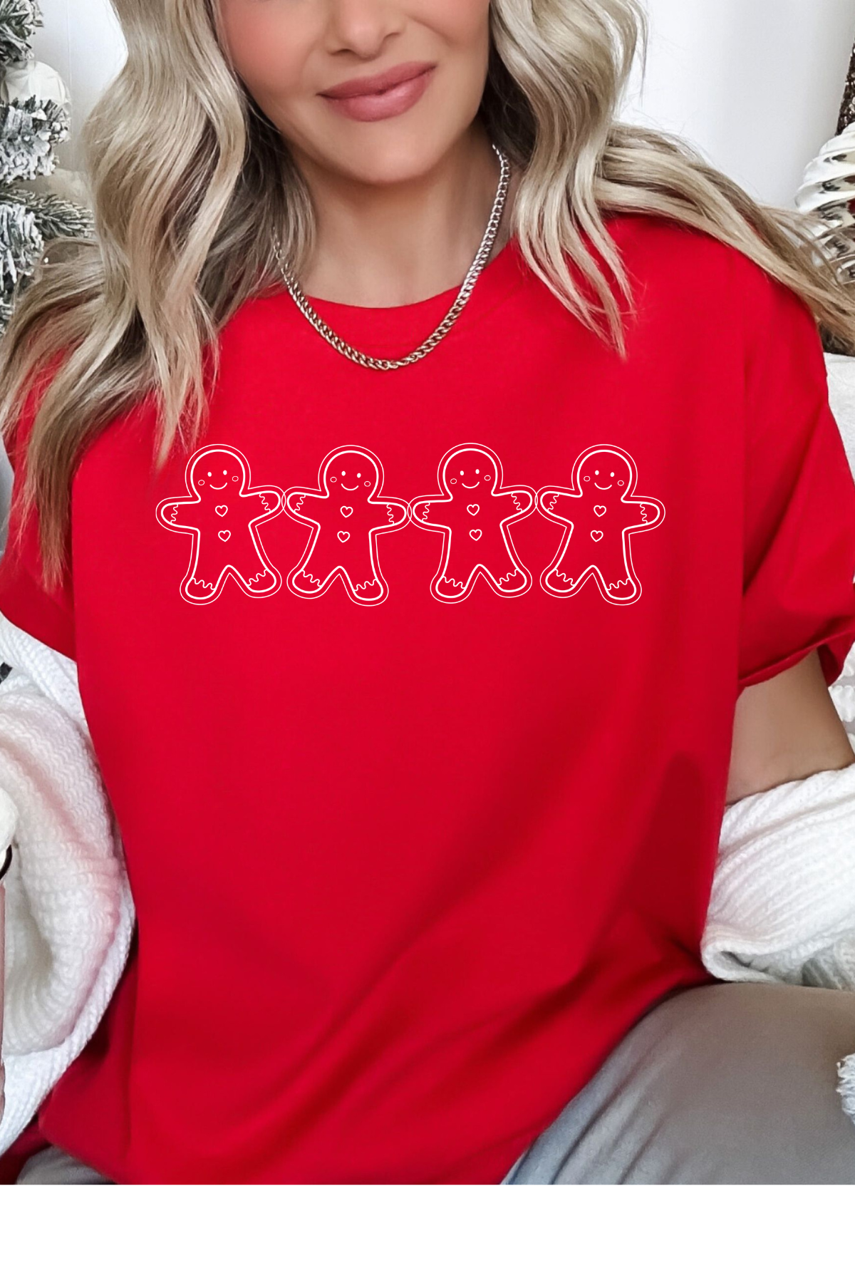Wholesale Xmas #2 Green - Gingerbread #2 - Red Gildan Tee