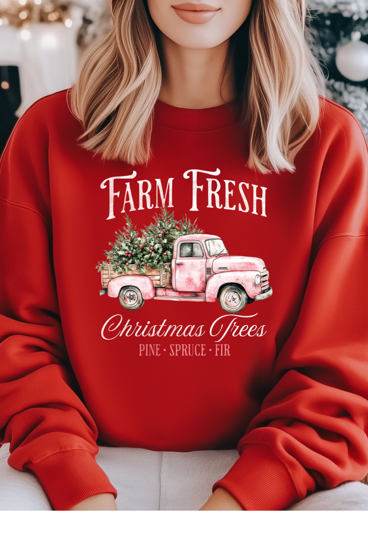 Wholesale Xmas #2 Green - Farm Fresh #4 - Red Gildan Sweatshirt