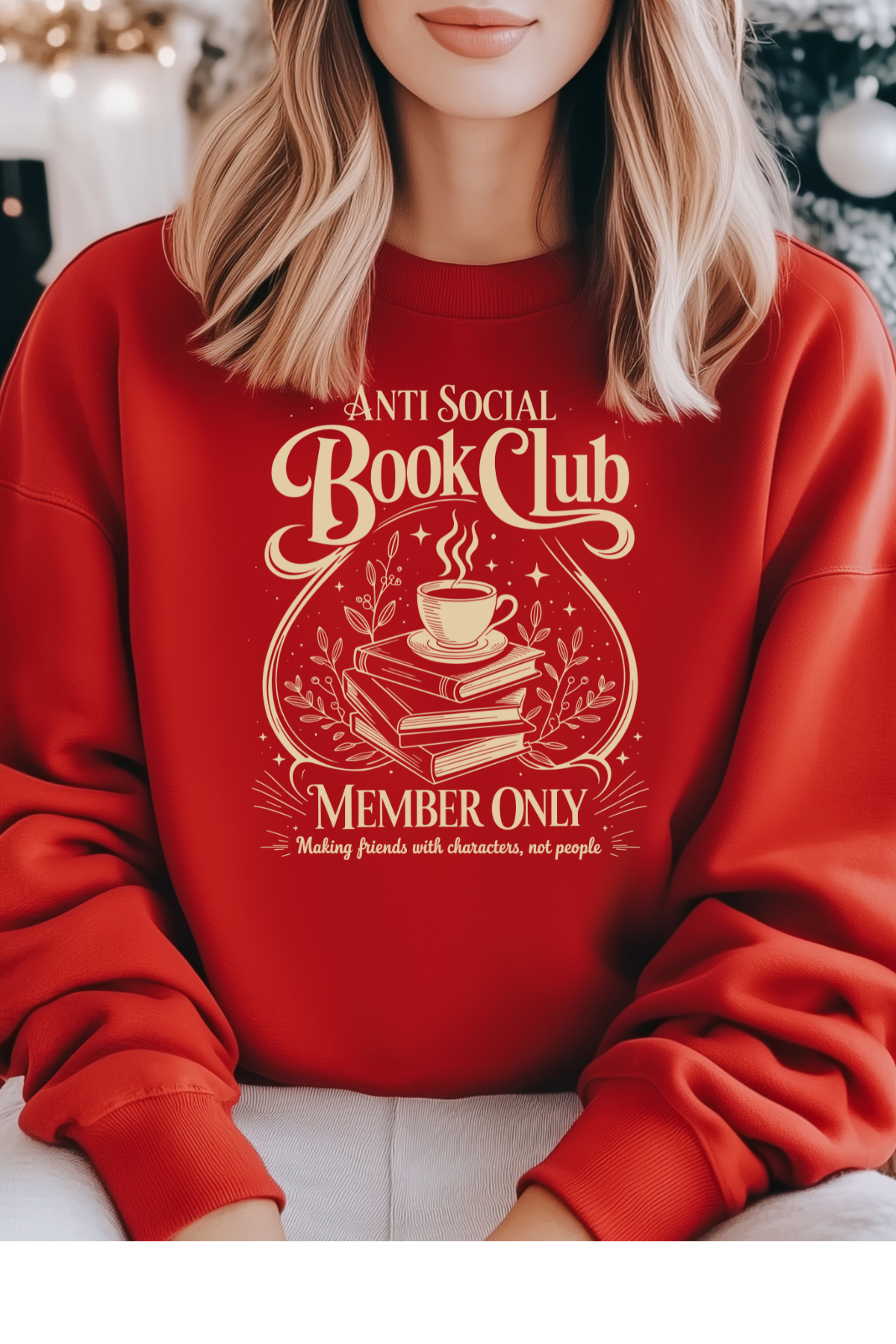 Wholesale New Year - Anti Social Book Club #8 - Red Gildan Sweatshirt
