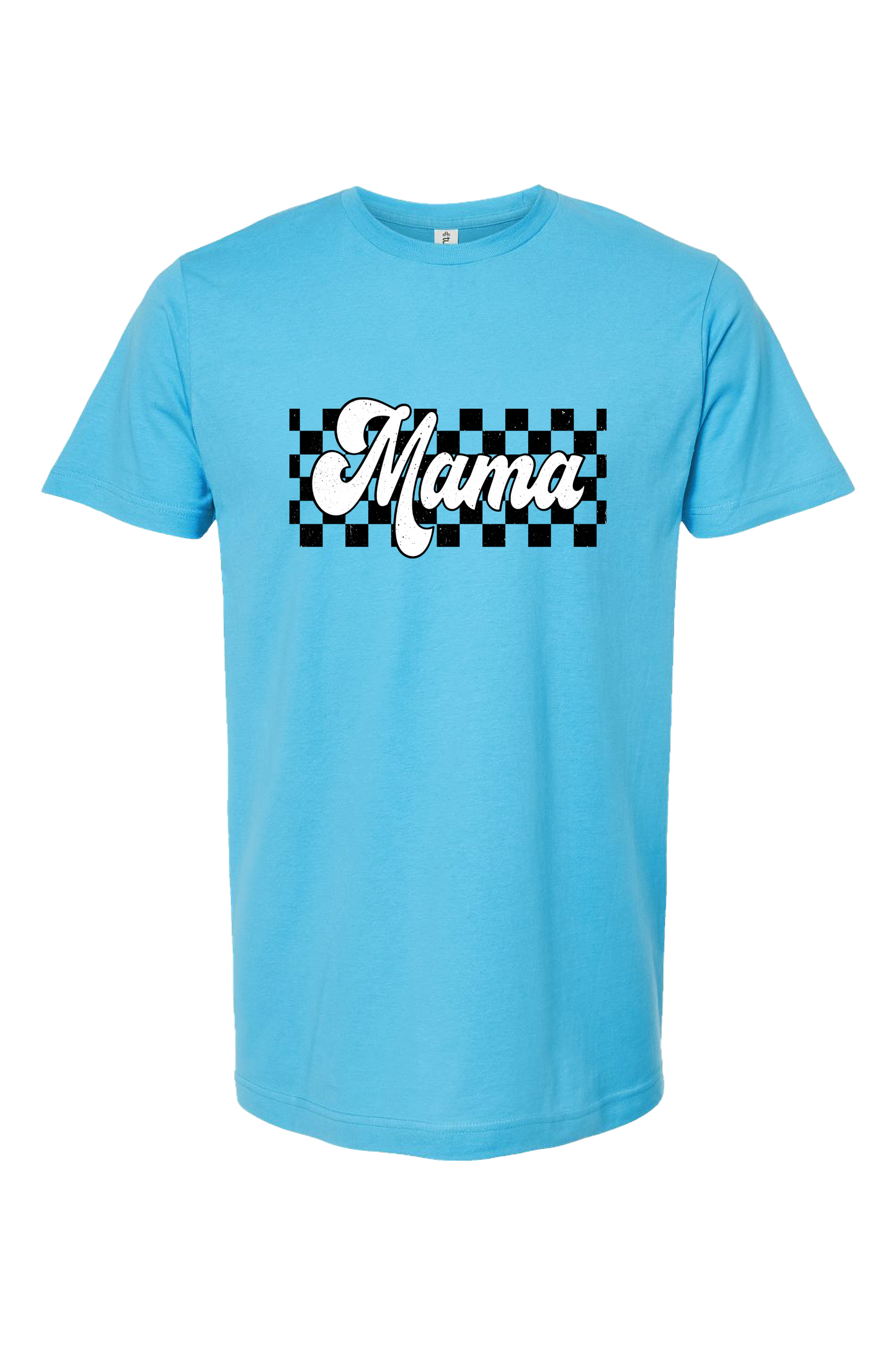 Wholesale Retro Checkered Mama Graphic Tee - Tultex White Tee
